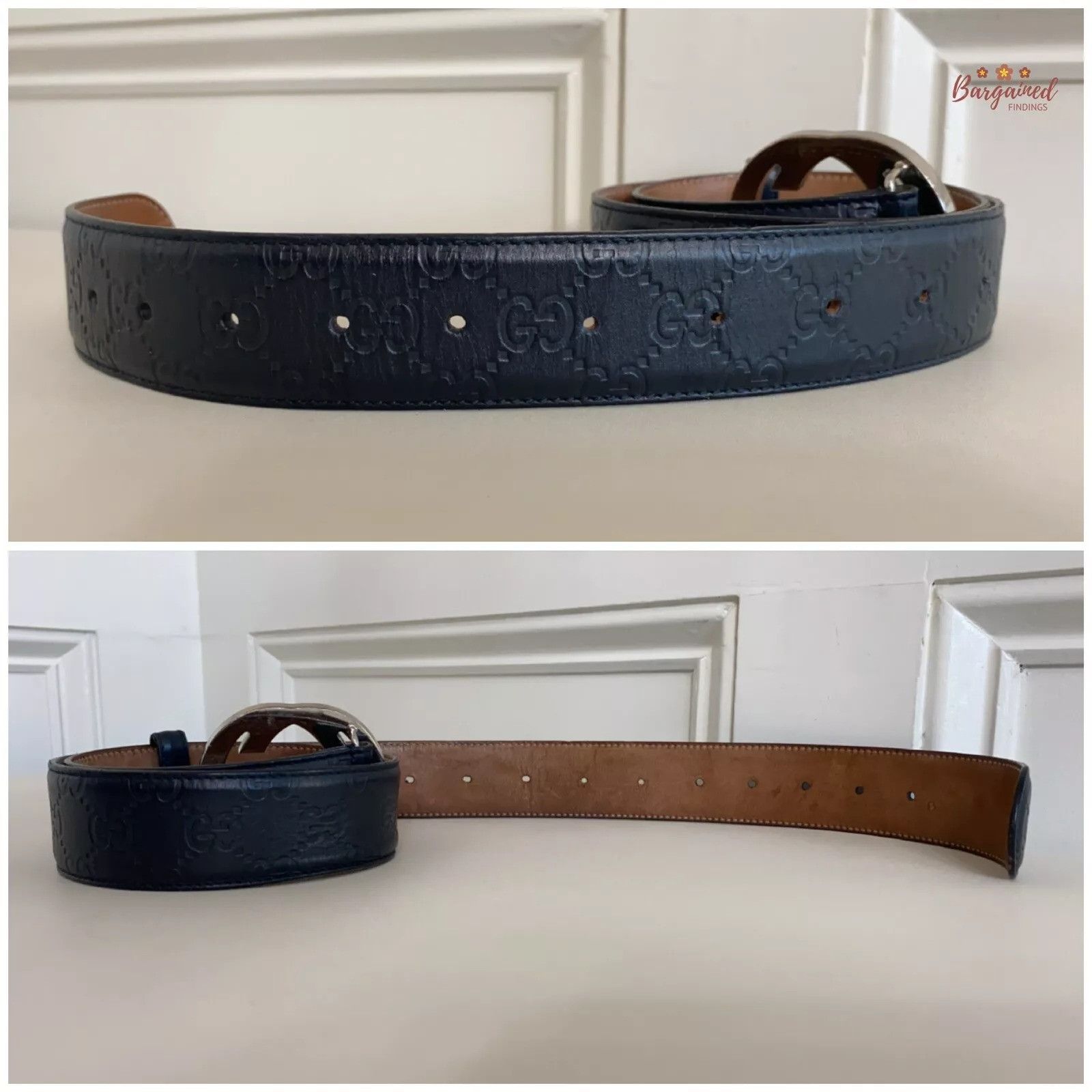 Gucci Gucci Guccissima Leather Silver Interlocking G Buckle Belt Size 32 - 3 Thumbnail