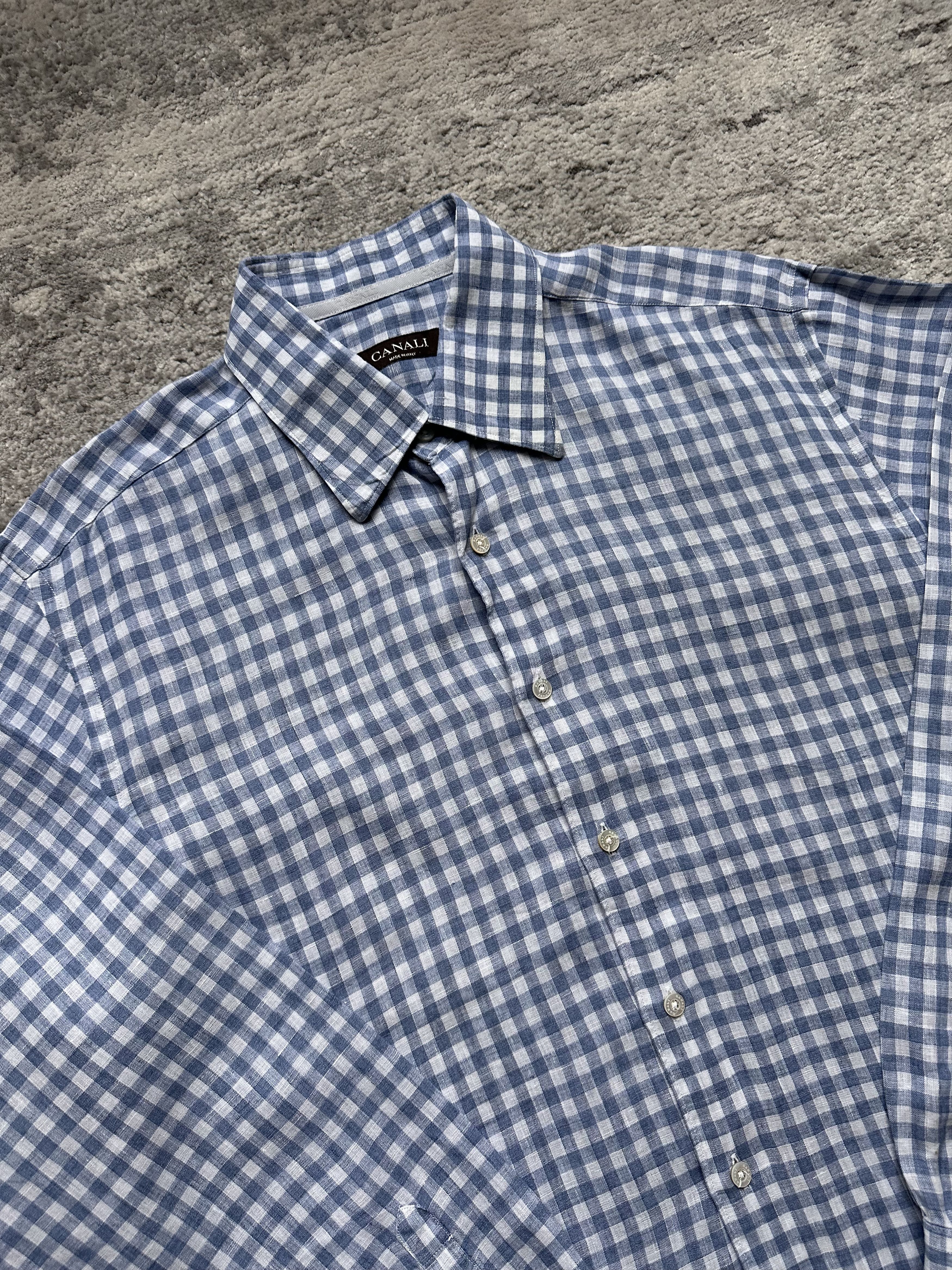 Canali Canali linen shirt Size US XL / EU 56 / 4 - 3 Thumbnail