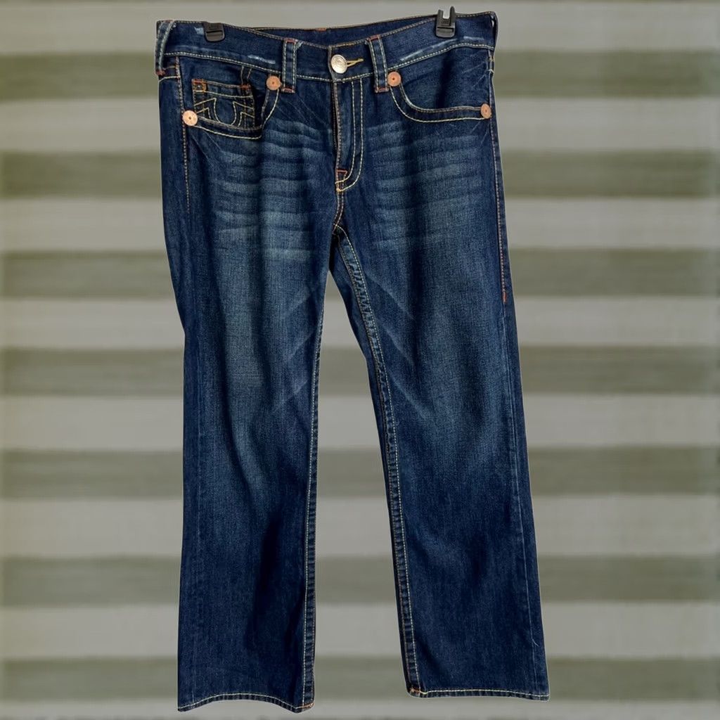 True Religion VTG True Religion Bobby Big T Baggy Denim Jeans Mens 32x34 Blue Thick Stitch Wide-Leg Short Description Not Included Size US 32 / EU 48 - 1 Thumbnail