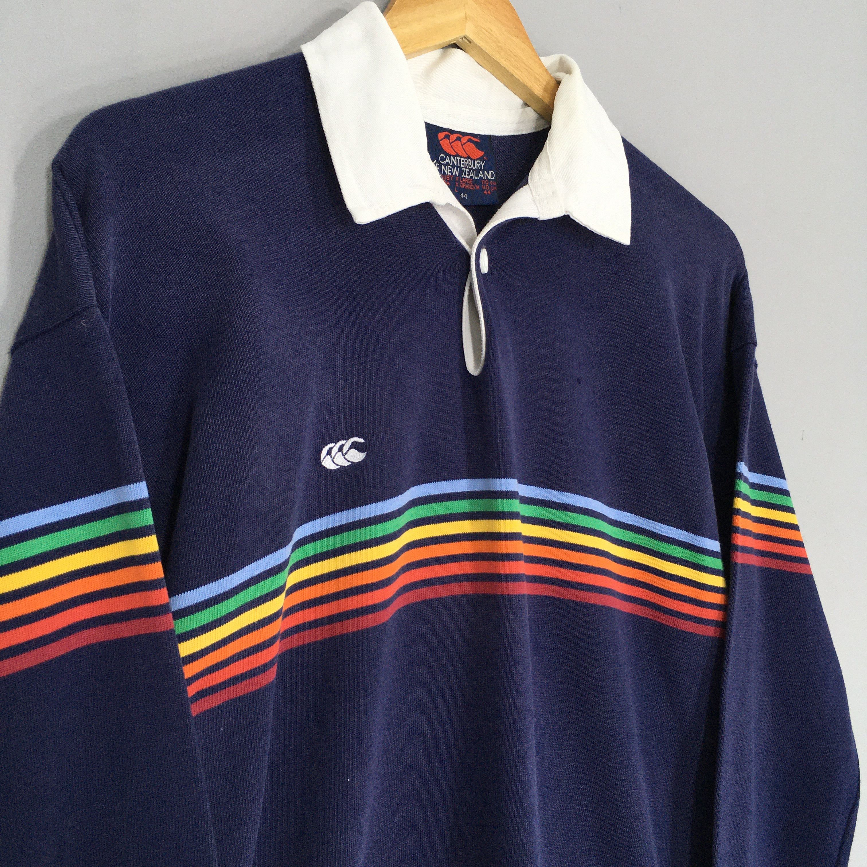 Canterbury of New Zealand × Vintage Vintage Canterbury Of New Zealand Striped Rugby Shirt XLarge Size US XL / EU 56 / 4 - 3 Thumbnail