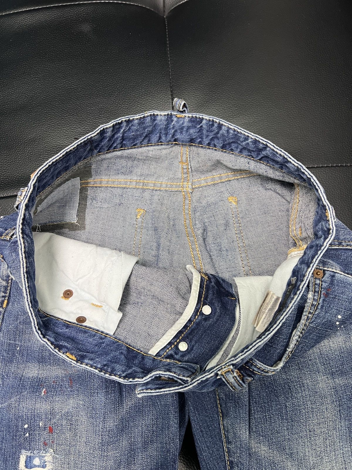 Dsquared2 Dsquared2 SS13 Distressed Patch Washed Denim Jeans Size US 34 / EU 50 - 10 Thumbnail