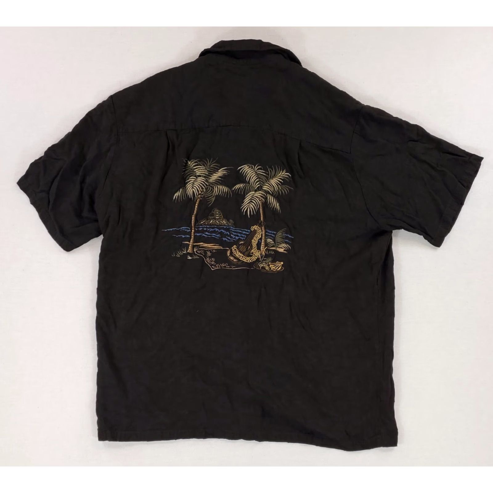 Vintage Kalaheo Hawaiian Shirt Black Embroidered Palm Trees Beach Rayon Mens L Classic Button-Up Short Sleeve Shirt Size US L / EU 52-54 / 3 - 4 Thumbnail