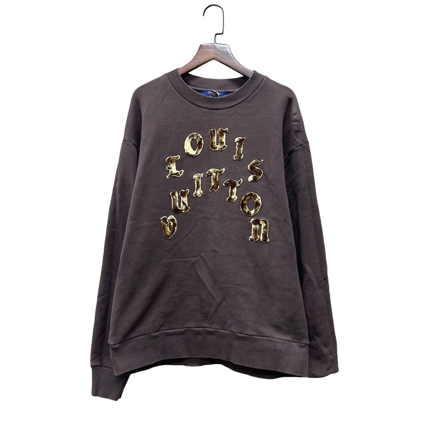 Louis Vuitton Louis Vuitton Velour Logo Sweatshirt Size M Size US M / EU 48-50 / 2 - 1 Thumbnail