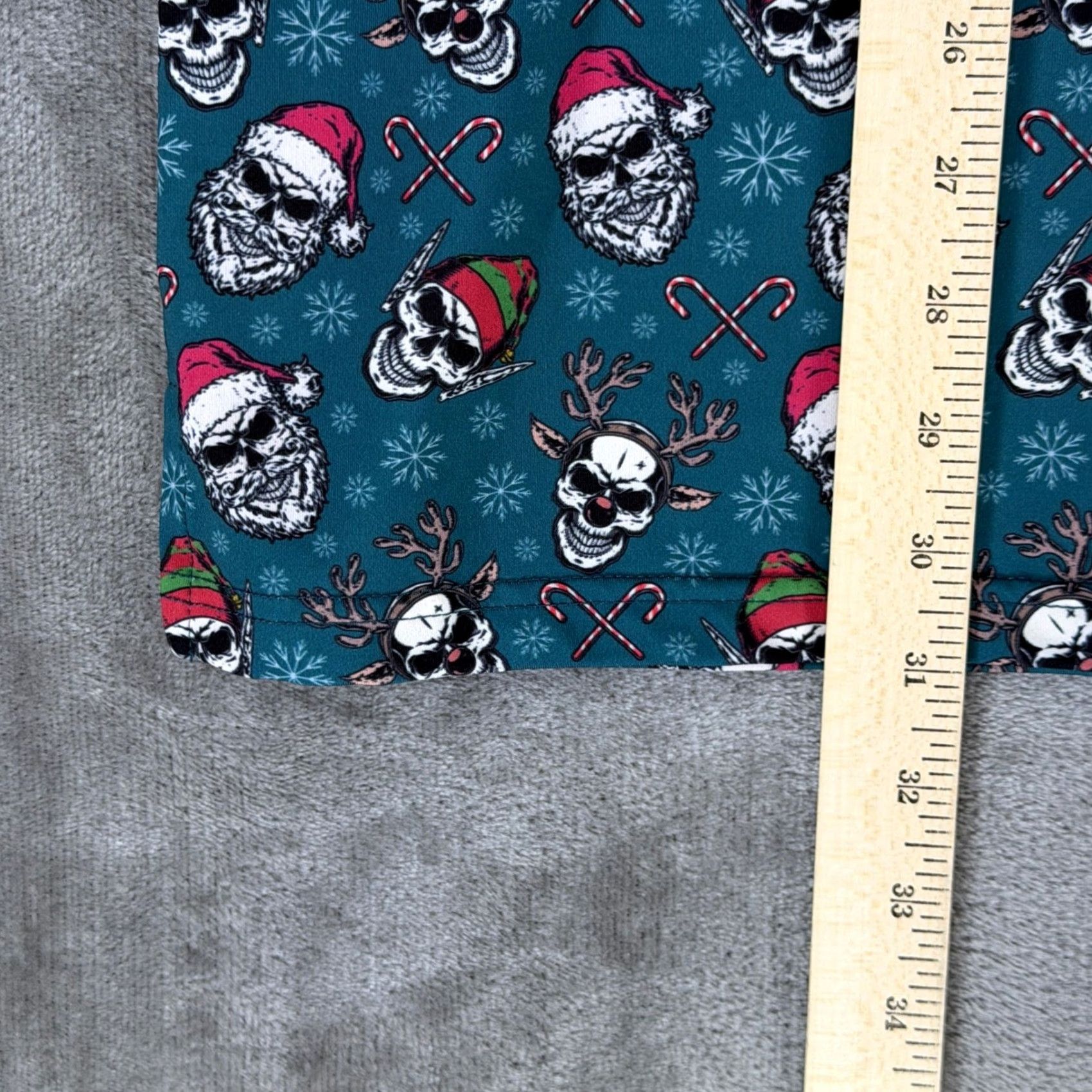 Vintage Tattoo Golf Mens Xmas 2023 Polo Shirt Teal Green L Stretch Short Sleeve Christmas Skulls Golf Shirt Mens Size US L / EU 52-54 / 3 - 6 Thumbnail