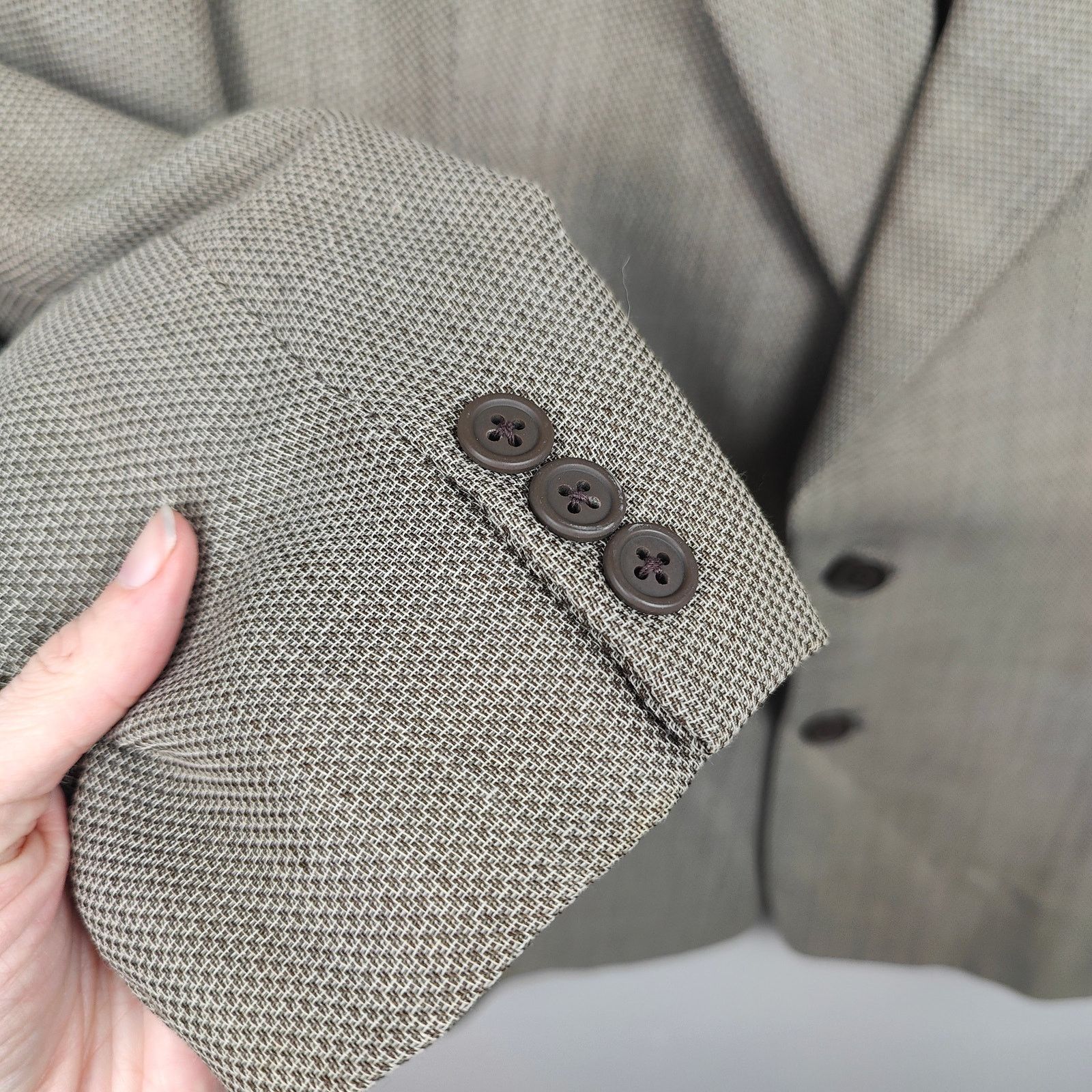 Armani Collezioni Vintage Giorgio Armani Collezioni Blazer 43 Tan Virgin Wool Size 42R - 5 Thumbnail