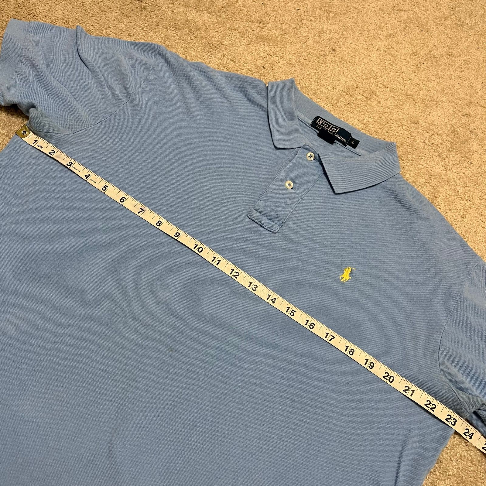 Polo Ralph Lauren Polo Ralph Lauren Baby Blue Yellow Pony Shirt Sleeve Polo Size US L / EU 52-54 / 3 - 5 Thumbnail