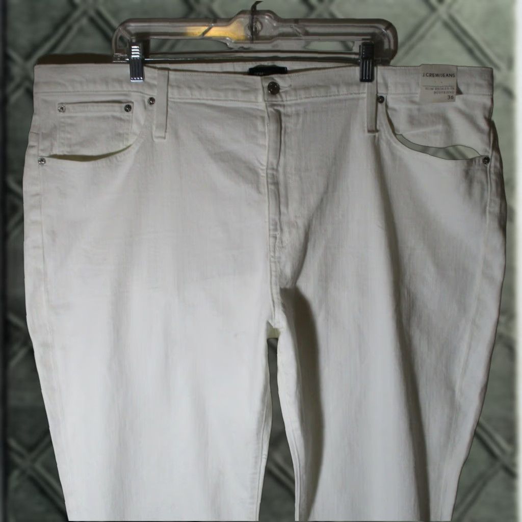 J.Crew J.CREW White Slim Broken-In Boyfriend Denim Jeans Women's 42W 29L NWT Modern Slimming 5-Pocket Design Size 42 Waist High Rise Womens Jeans Size 28" / US 6 / IT 42 - 1 Thumbnail