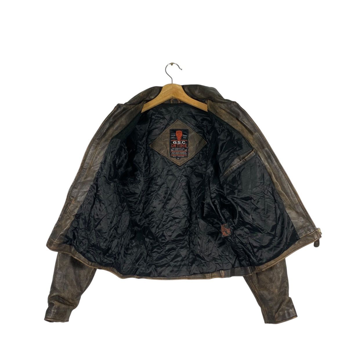 Genuine Leather × Leather × Vintage Vintage G.S.C On Time Leather Zipper Jacket M Size Size US M / EU 48-50 / 2 - 4 Thumbnail