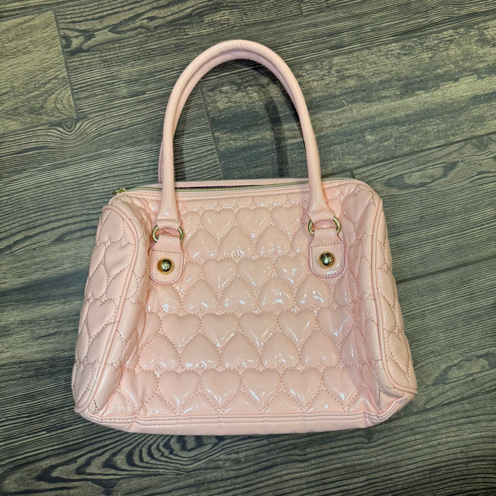 Betsey Johnson Betsey Johnson Pink Quilted Heart Handbag Size ONE SIZE - 2 Thumbnail