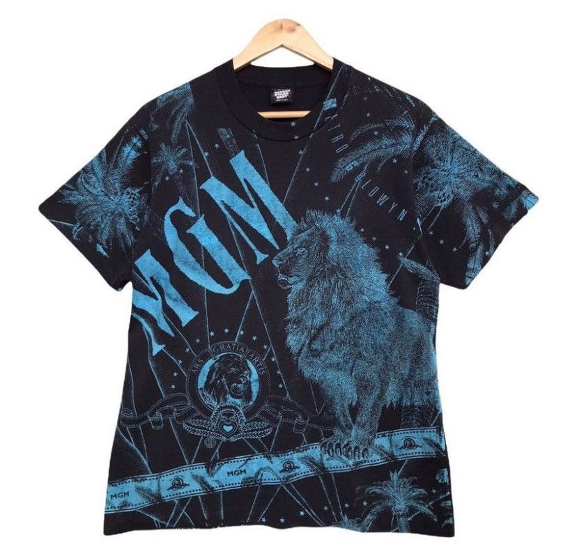 Vintage Vintage 90's MGM Allover Print Lion Single Stitch Tees Size US M / EU 48-50 / 2 - 2 Thumbnail