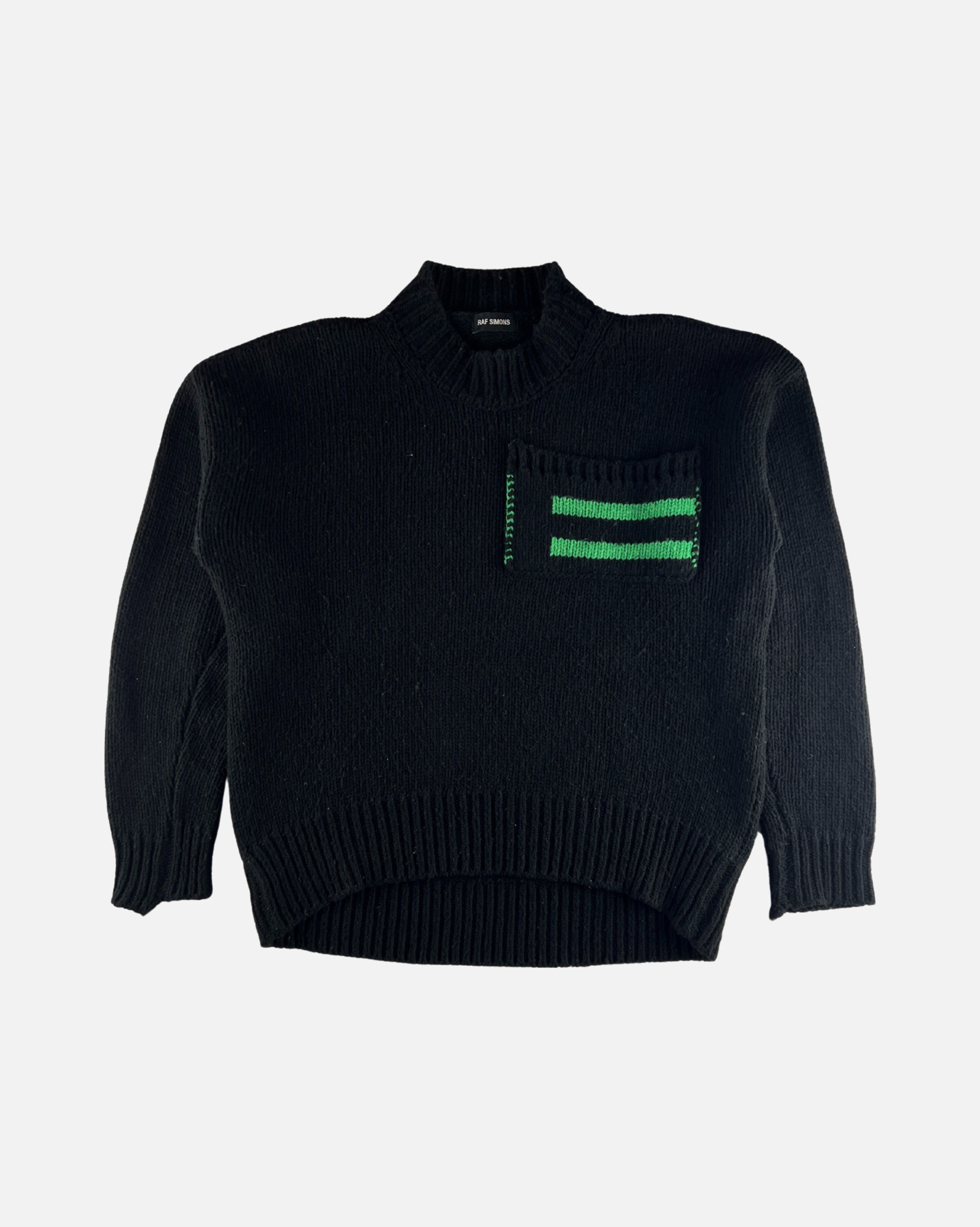 Raf Simons Raf Simons FW17 Black Uneven Wool Knit Sweater Size US L / EU 52-54 / 3 - 1 Thumbnail
