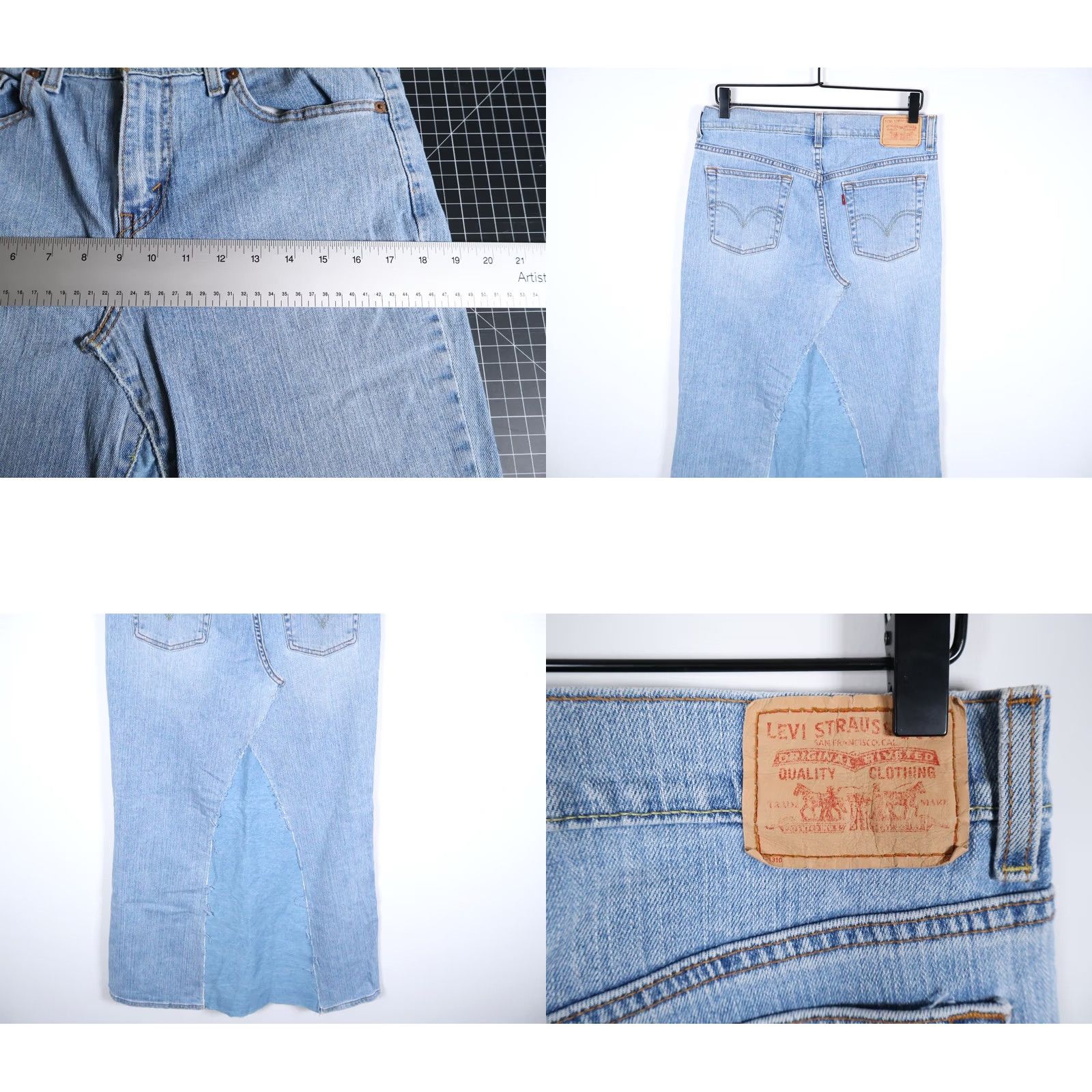 Levi's VTG Levi's Custom Denim Jean Skirt Women's 10 M Blue Wash A-Line Pockets Stretch Y2K Vintage Skirt Mens? Size 32" / US 10 / IT 46 - 8 Thumbnail
