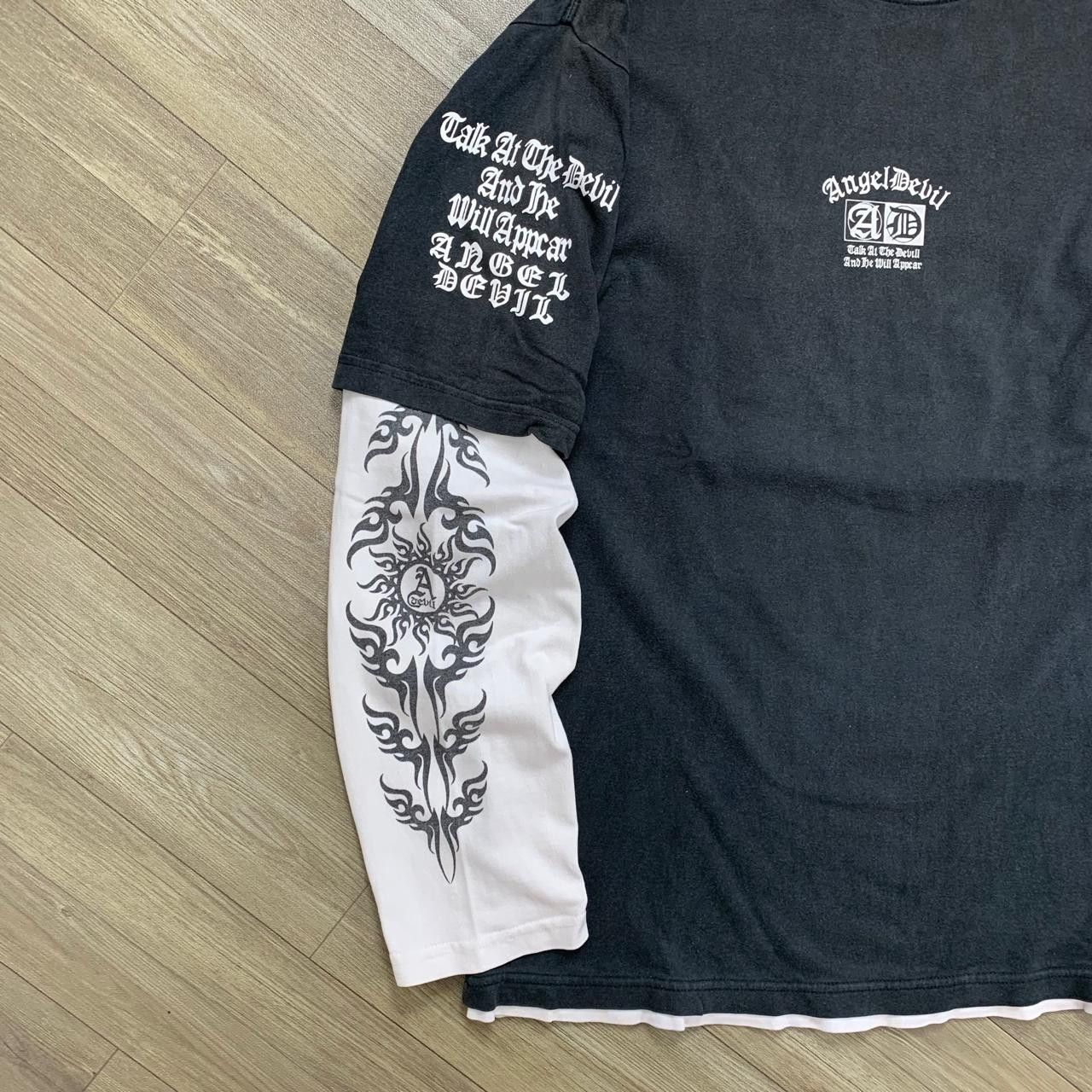 If Six Was Nine × Japanese Brand × Le Grande Bleu (L.G.B.) Y2K Angel Devil Dragon Double Layerd Tee Size US L / EU 52-54 / 3 - 5 Thumbnail