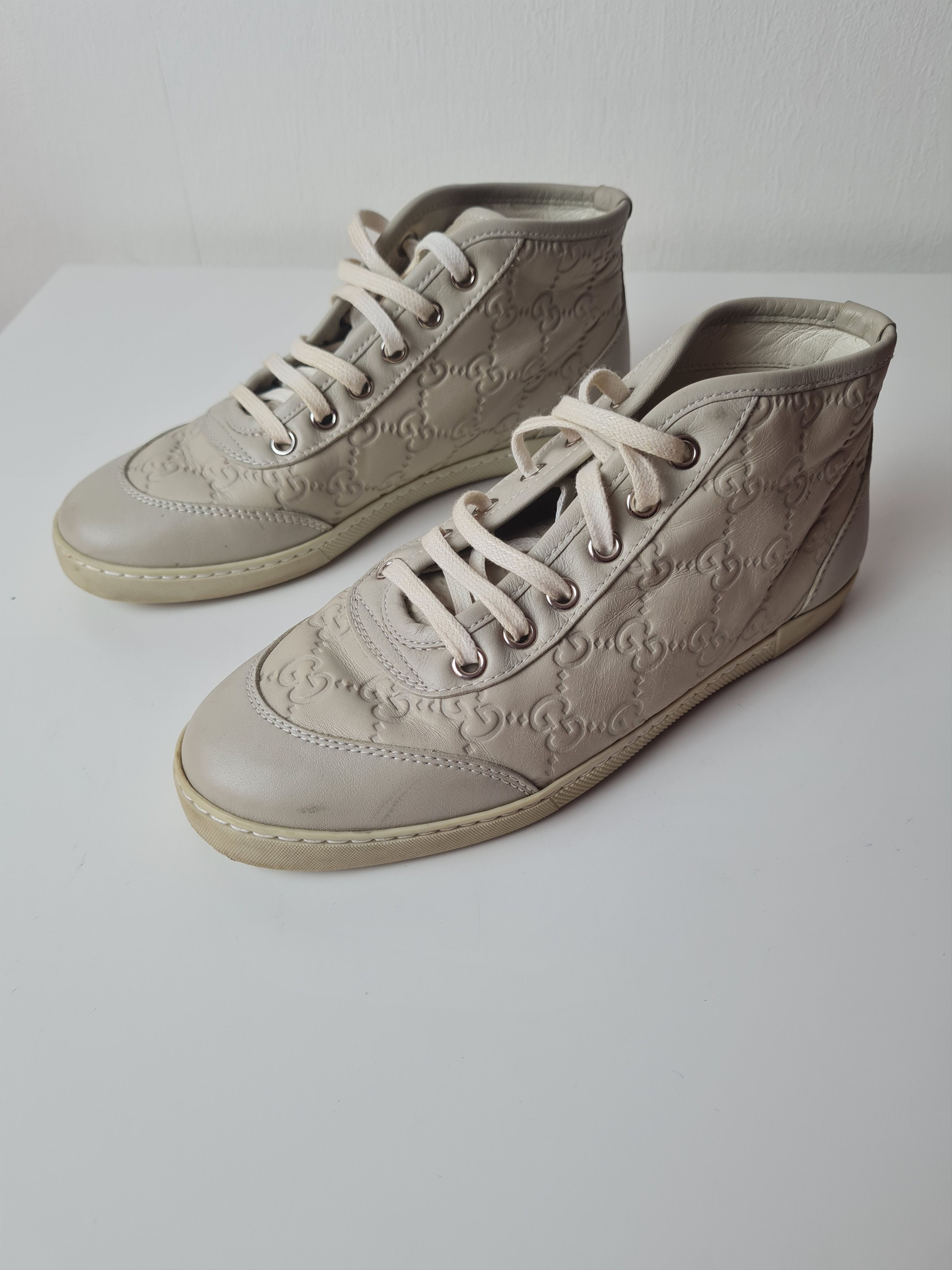 Gucci Vintage GUCCI Microguccissima High Top Sneakers Leather Size US 4 / IT 34 - 18 Thumbnail
