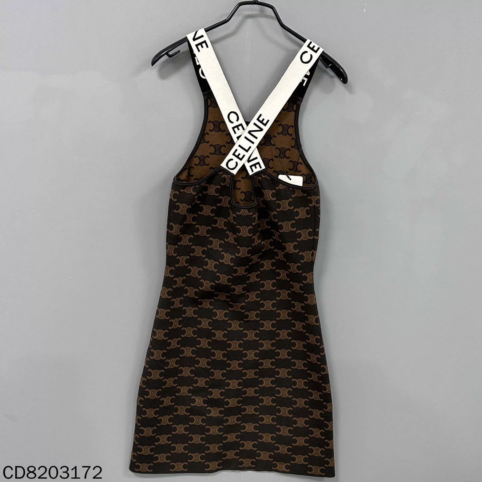 Celine CELINE Brown All-Over Triumph Print Cami Dress Size S Size S / US 4 / IT 40 - 1 Thumbnail