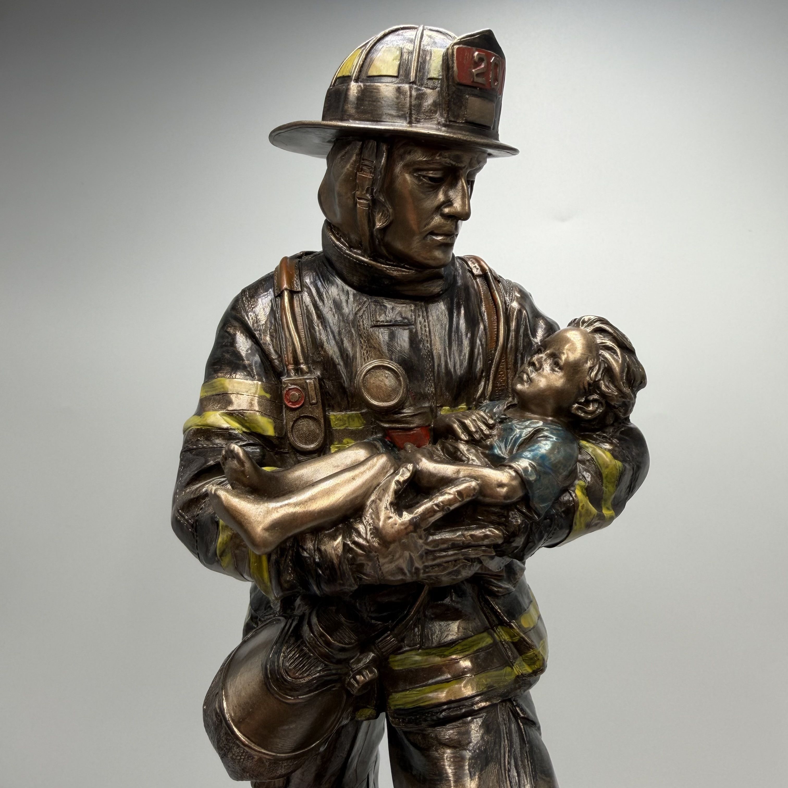 Other Bronze Finish Firefighter Statue Size ONE SIZE - 3 Thumbnail