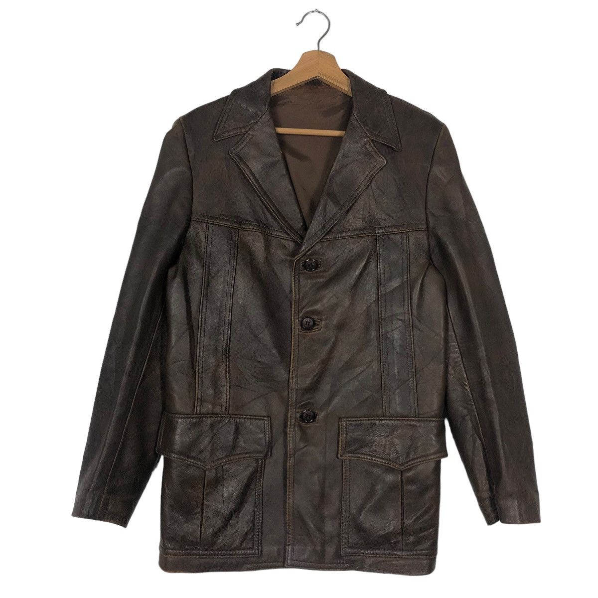 Japanese Brand 🔥90’s Vintage Leather Jacket John Lewis Partnership Size US S / EU 44-46 / 1 - 1 Thumbnail