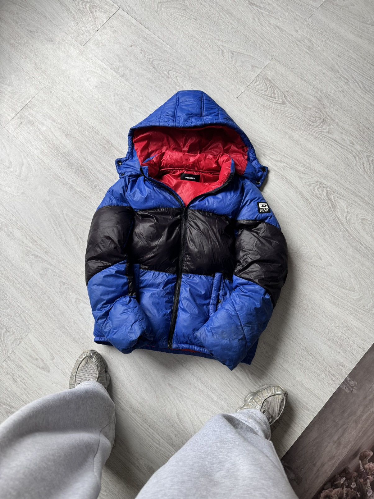 Diesel Diesel Colorblock Puffer Jacket Blue Black Red Hooded Size US S / EU 44-46 / 1 - 1 Thumbnail