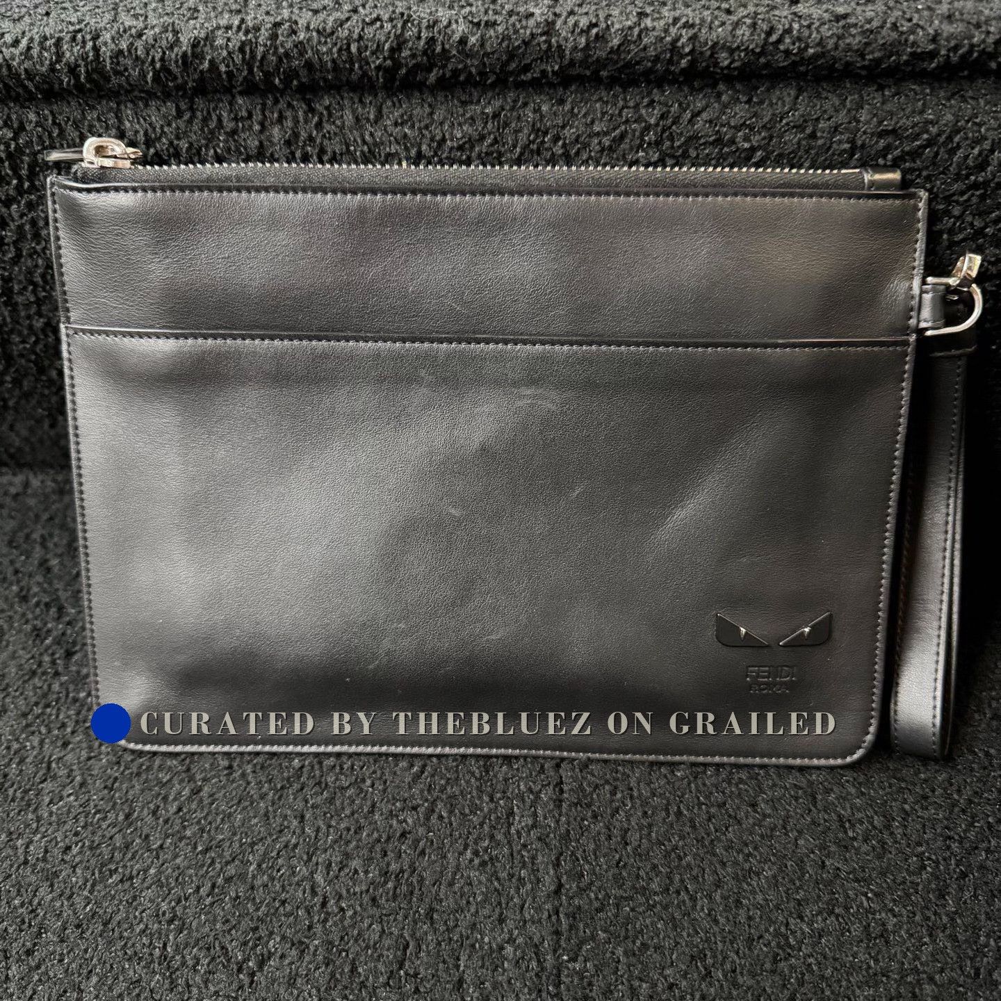 Fendi Fendi Black Leather Clutch Bag Size ONE SIZE - 1 Thumbnail