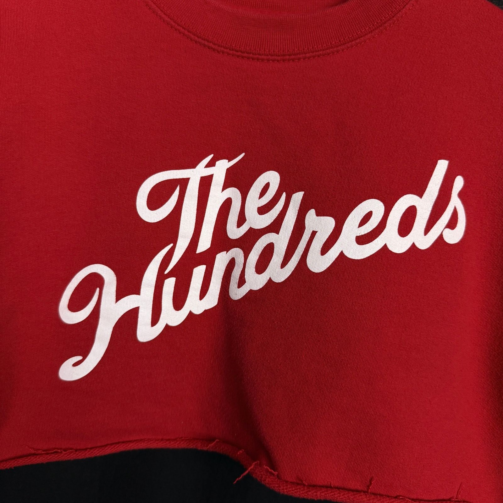 The Hundreds The Hundreds Red Cursive Spell Out Cropped Sweatshirt Small Size S / US 4 / IT 40 - 2 Thumbnail