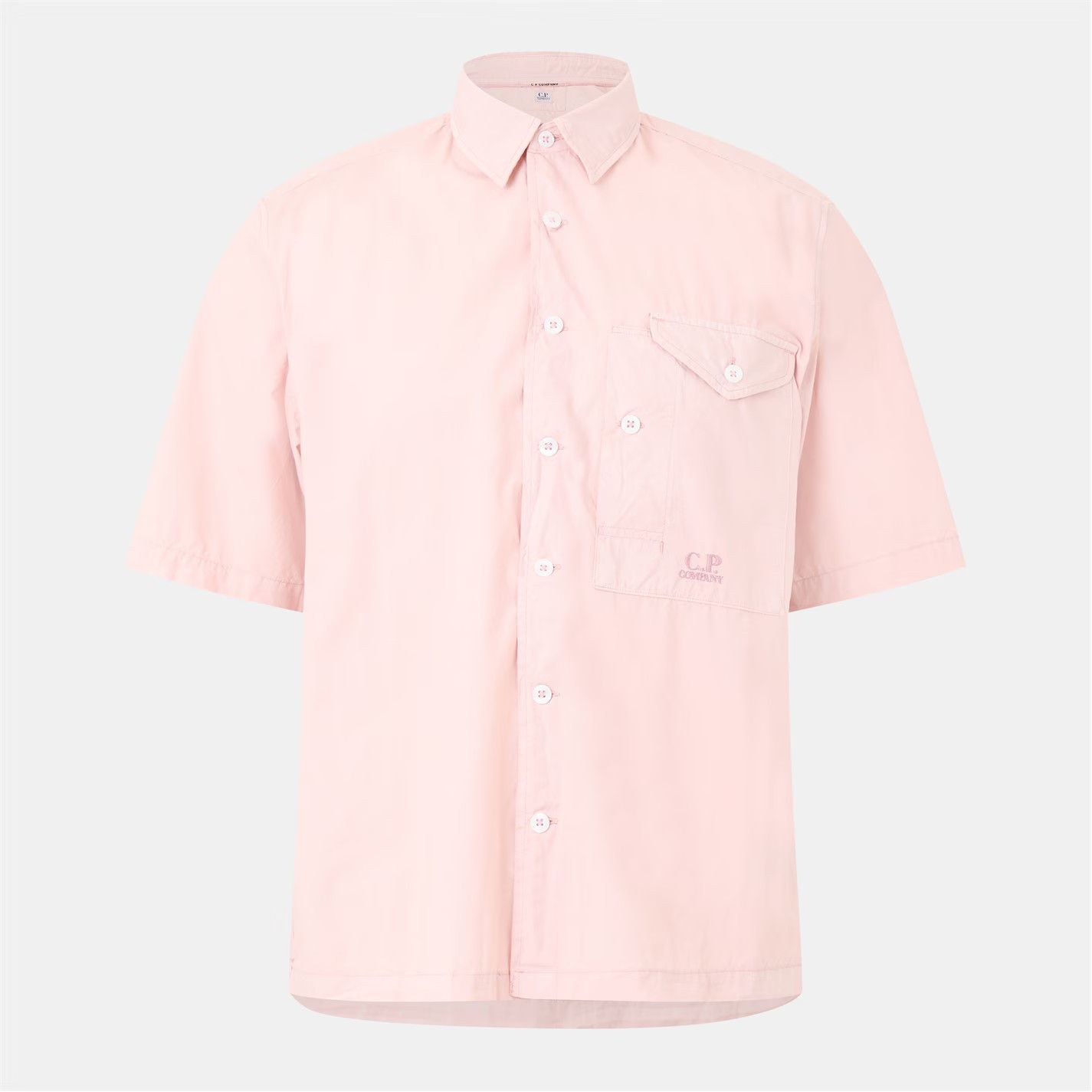 C.P. Company o1g2r1mq0426 Short Sleeve Embroidered Logo Shirt Misty Rose Size US S / EU 44-46 / 1 - 1 Thumbnail