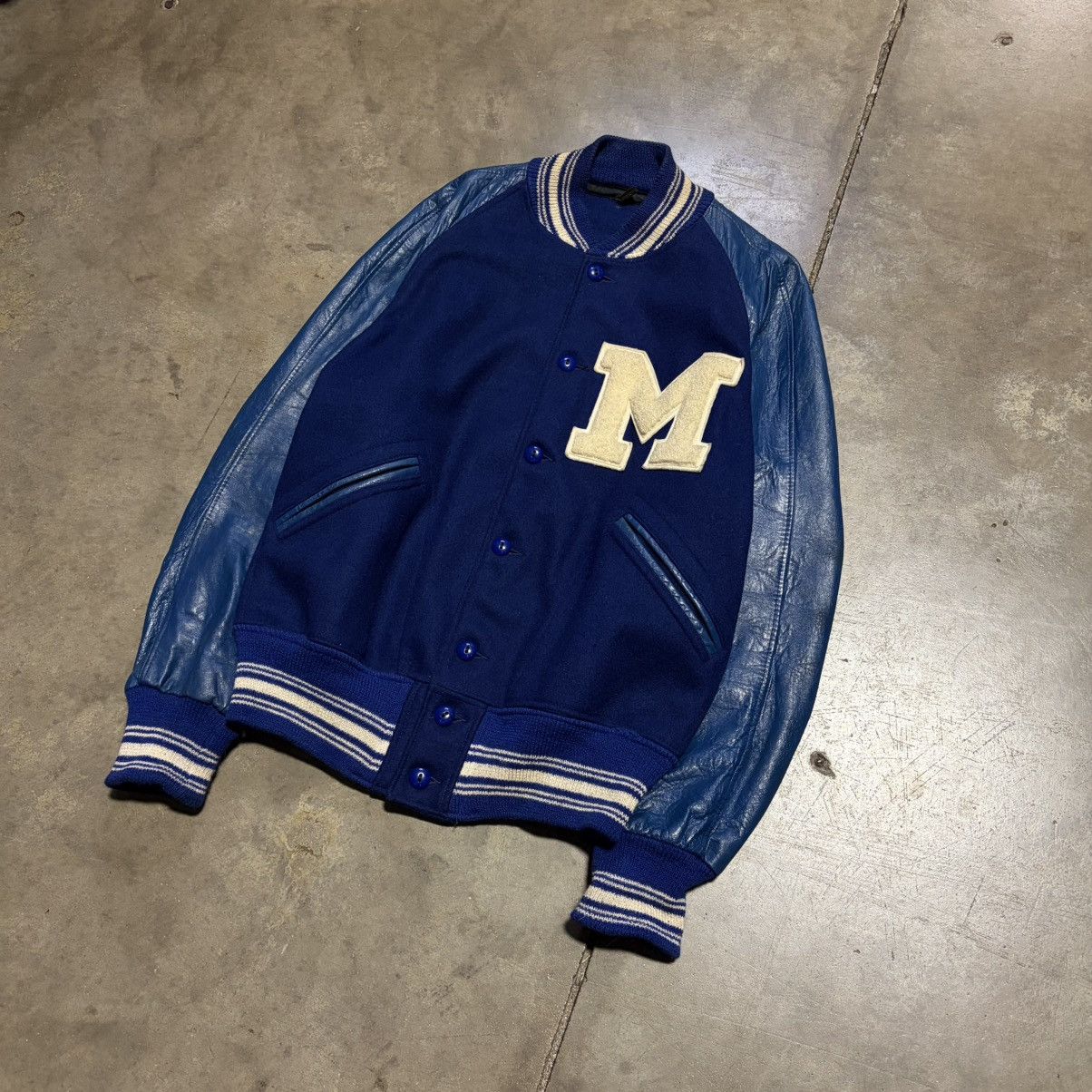 Vintage Vintage 50s Butwin Varsity Letterman Jacket Leather Bomber Size US M / EU 48-50 / 2 - 2 Thumbnail