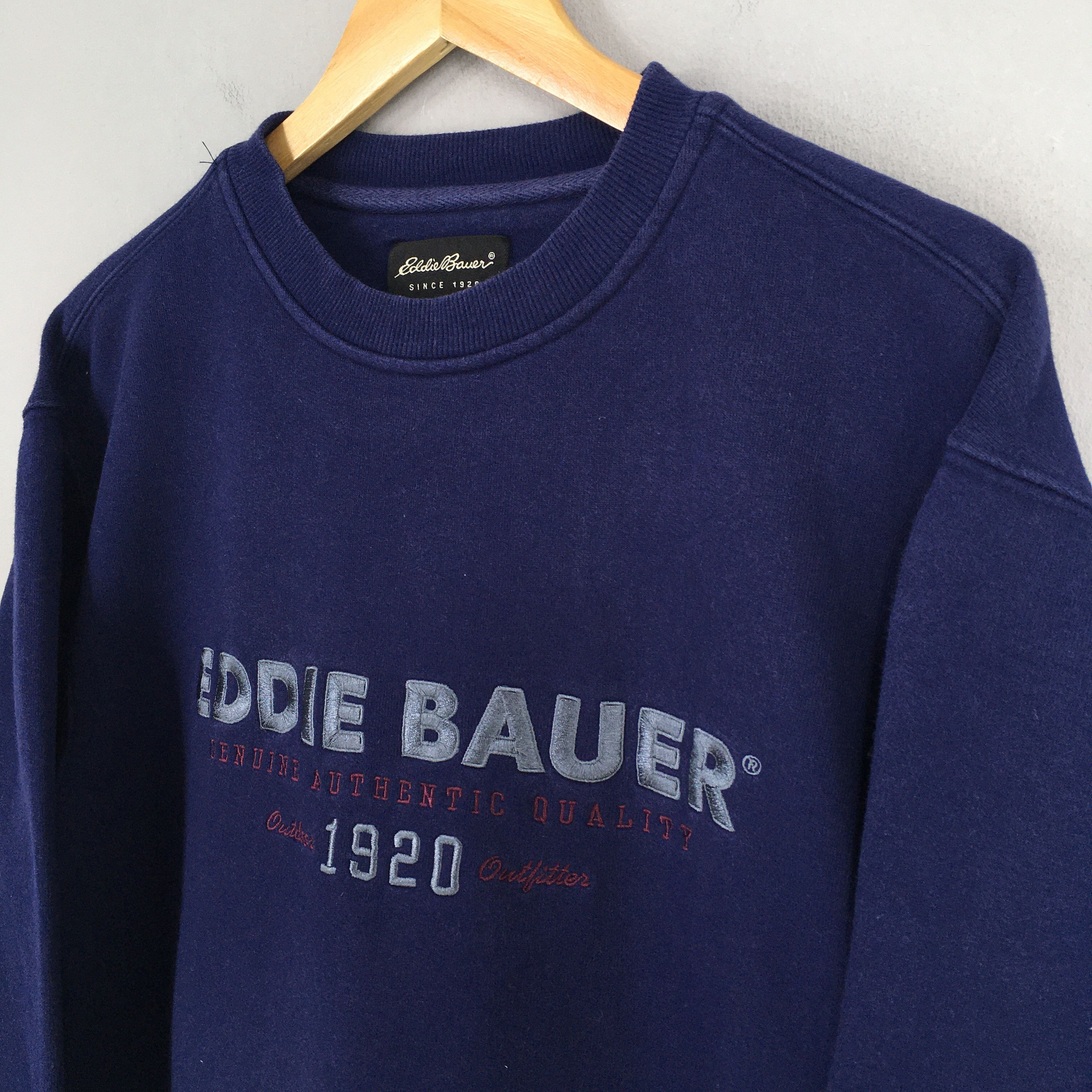 Designer × Eddie Bauer × Vintage Vintage Eddie Bauer Outdoor Blue Sweatshirt XSmall Size US XS / EU 42 / 0 - 3 Thumbnail