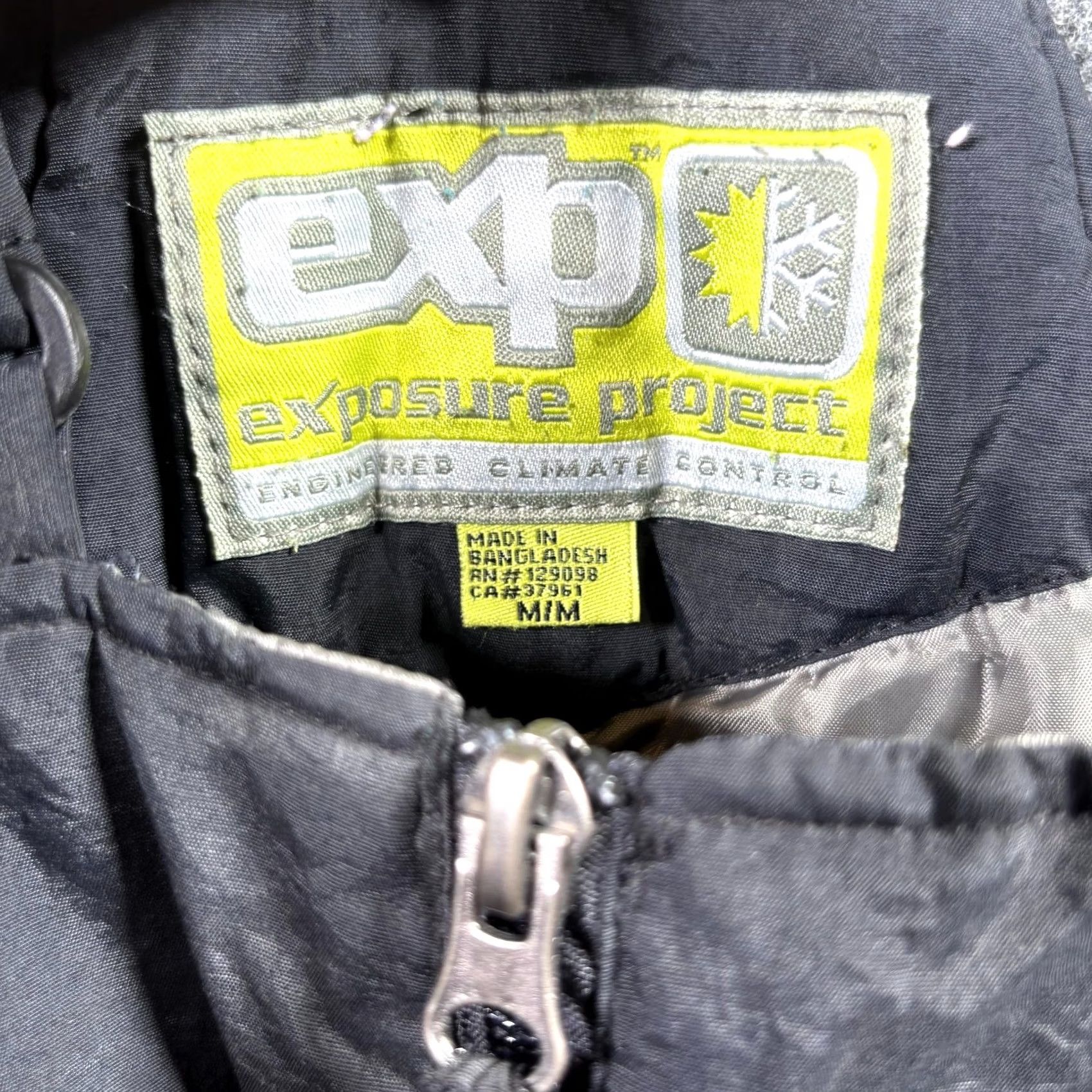 Gloverall Expo Bib Overall Women's M Black Workwear Front Zip Wide-Leg Outdoor Pockets Size 32" / US 10 / IT 46 - 4 Thumbnail
