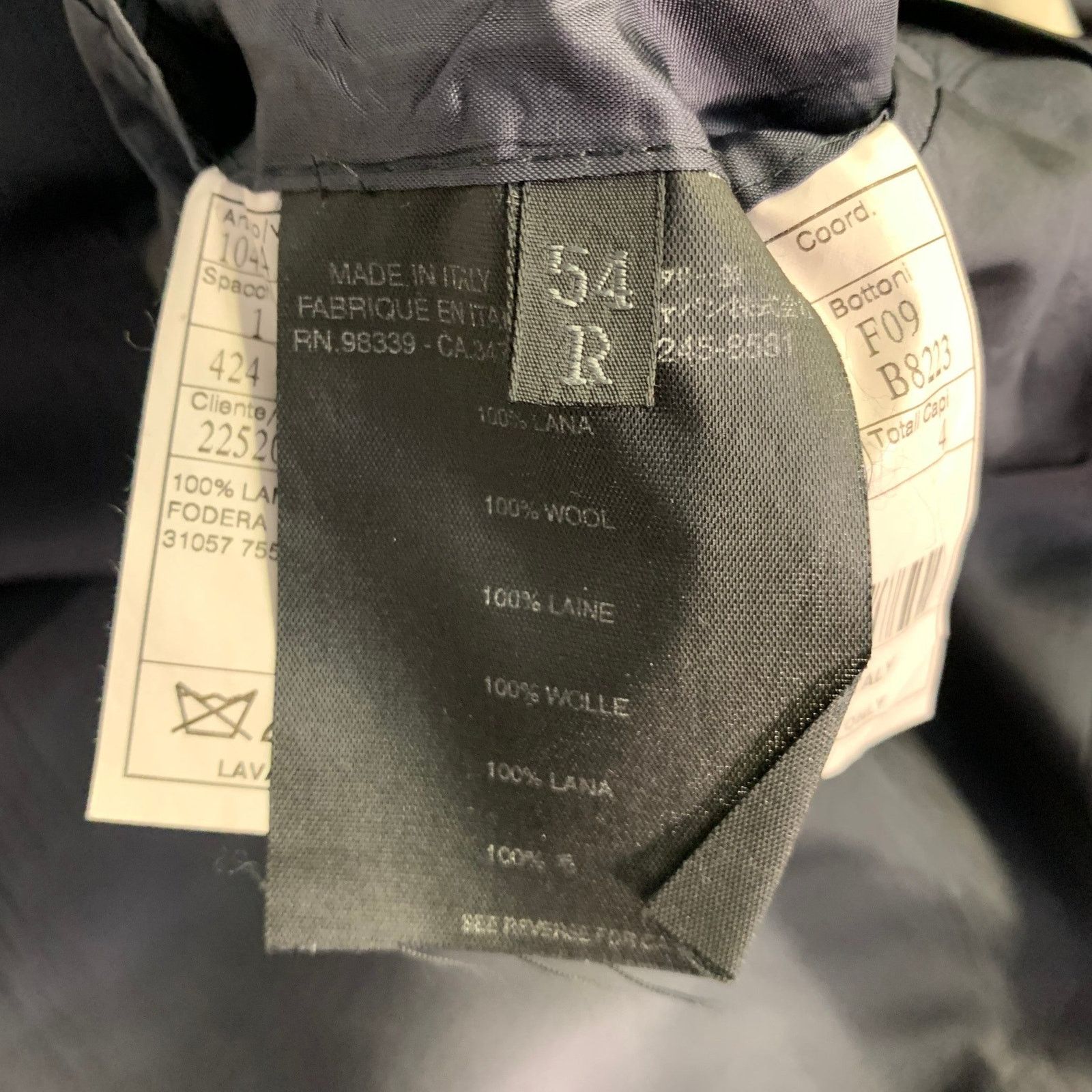 Prada Navy Charcoal Plaid Wool Single Breasted Notch Lapel Size 42R - 8 Thumbnail