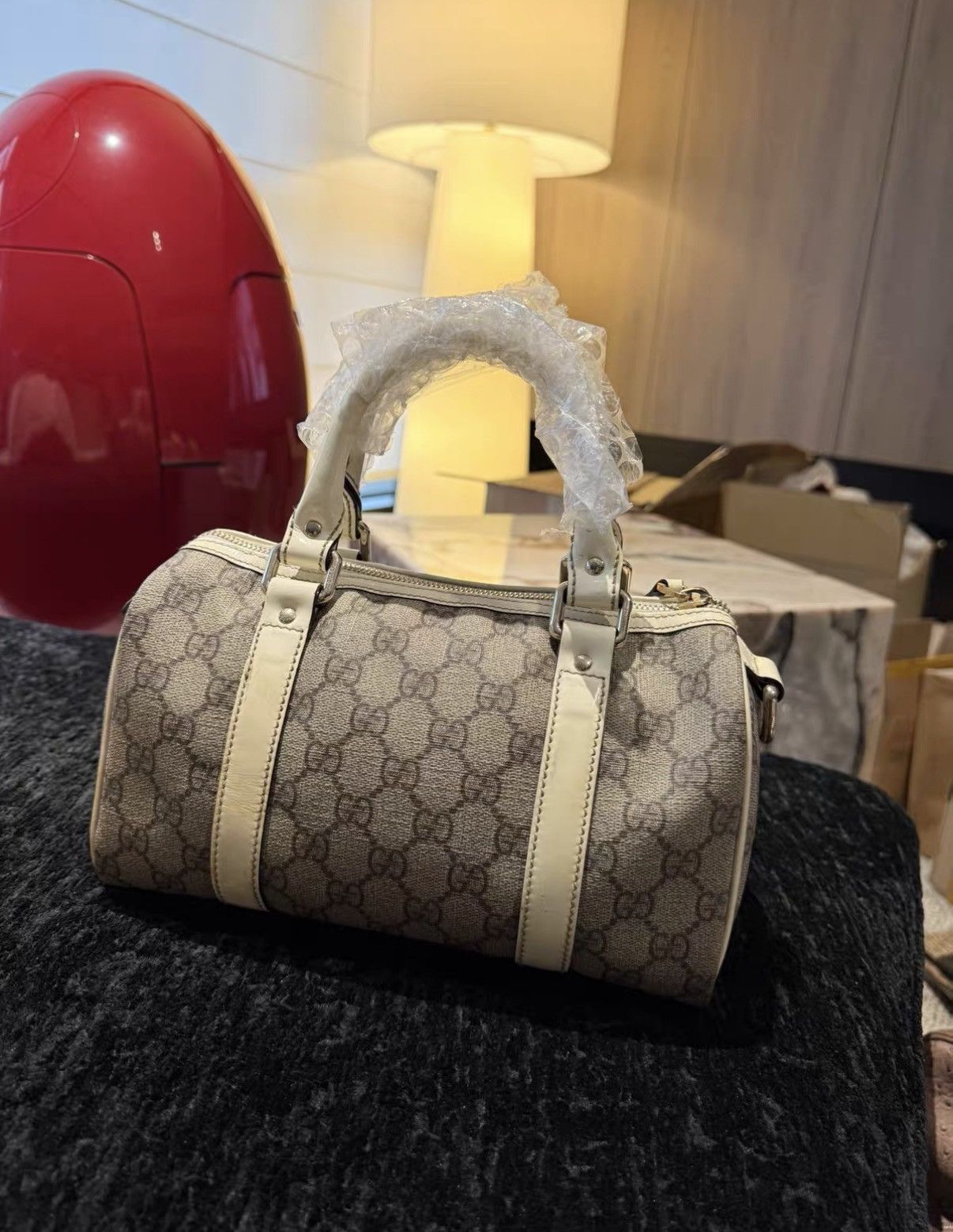 Gucci Gucci Vintage Monogram 25cm Mini Boston Bowling Bag J36 Size ONE SIZE - 2 Thumbnail
