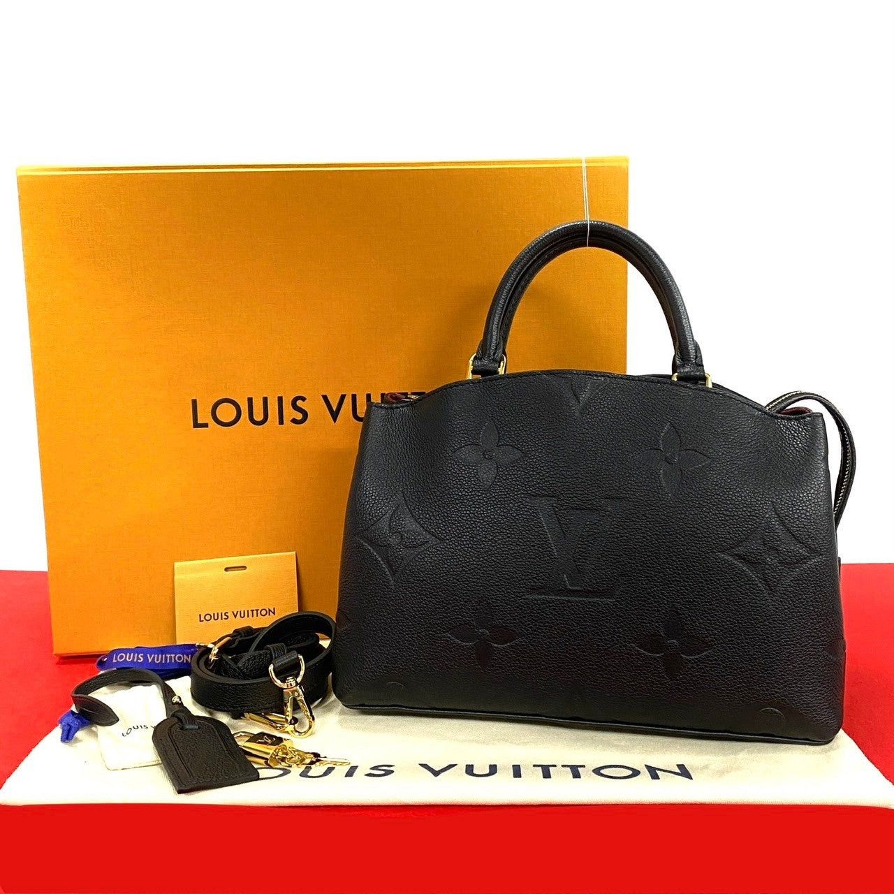 Louis Vuitton Shoulder Bag Black Leather