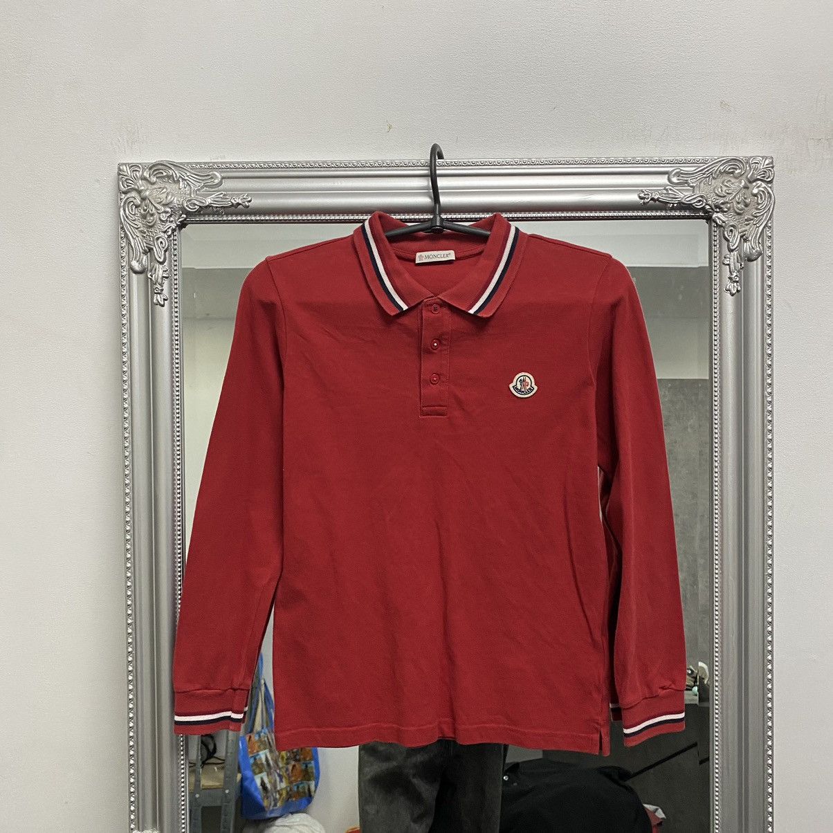 Moncler Moncler Long Sleeve Polo Shirt red Size US XS / EU 42 / 0 - 1 Thumbnail