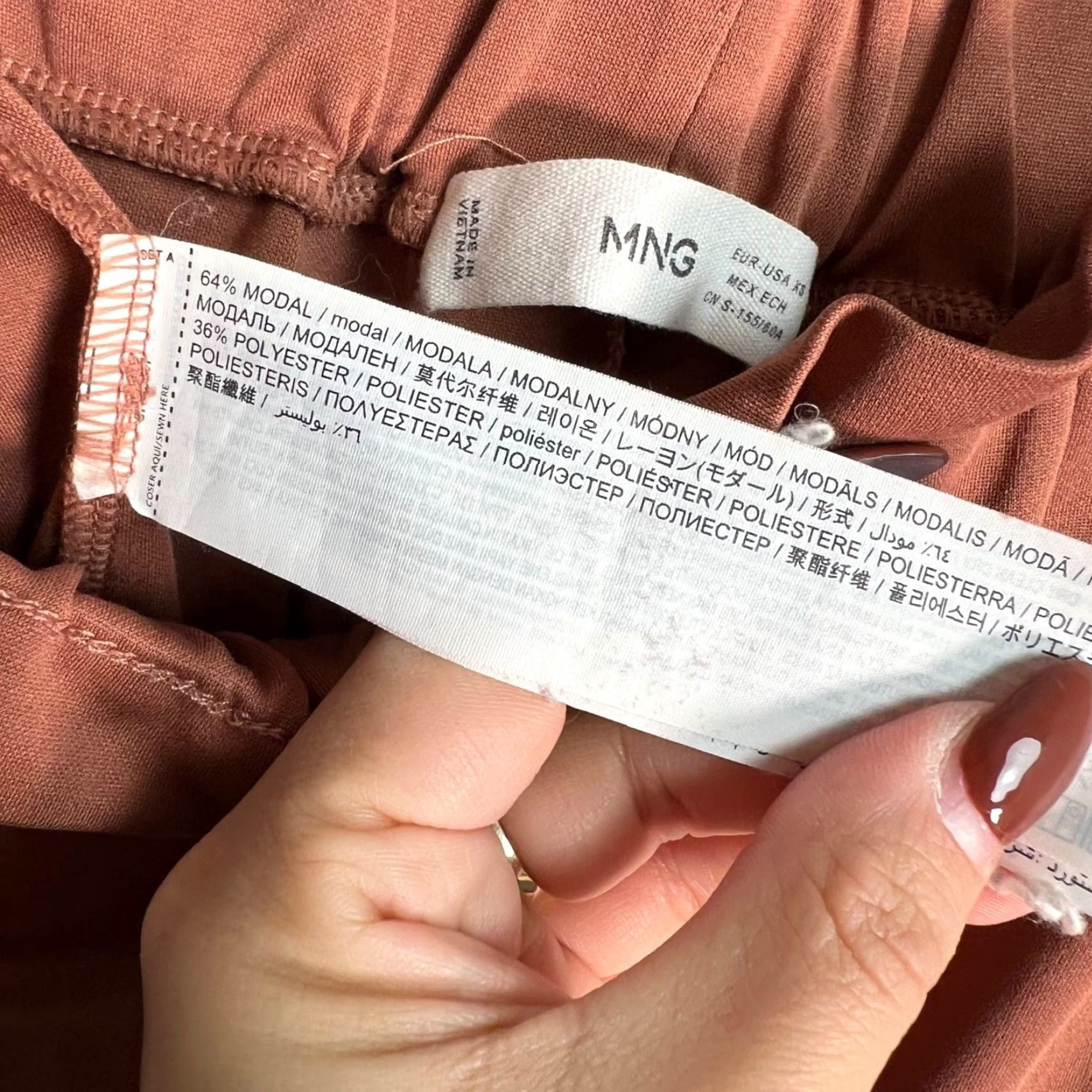 Mango Mango Womens XS High-Waisted Wide-Leg Rust Orange Pants Size 26" / US 2 / IT 38 - 4 Thumbnail