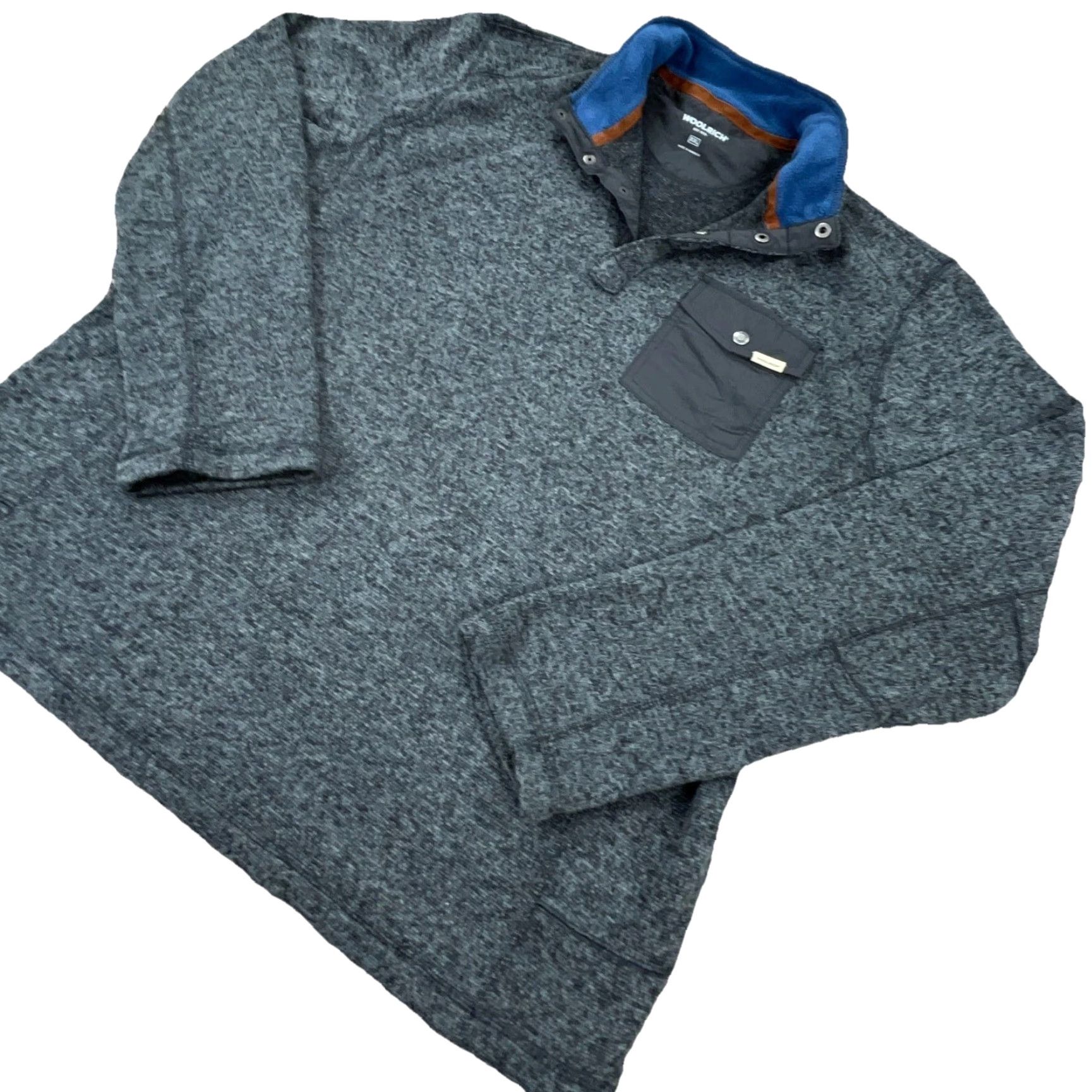 Vintage Woolrich Sweater Men 2XL Gray Pullover Knit Fleece Long Sleeve Mock Neck Casual Outdoor Golf Modern Classic American Woolrich Sweatshirt Size US XXL / EU 58 / 5 - 2 Thumbnail