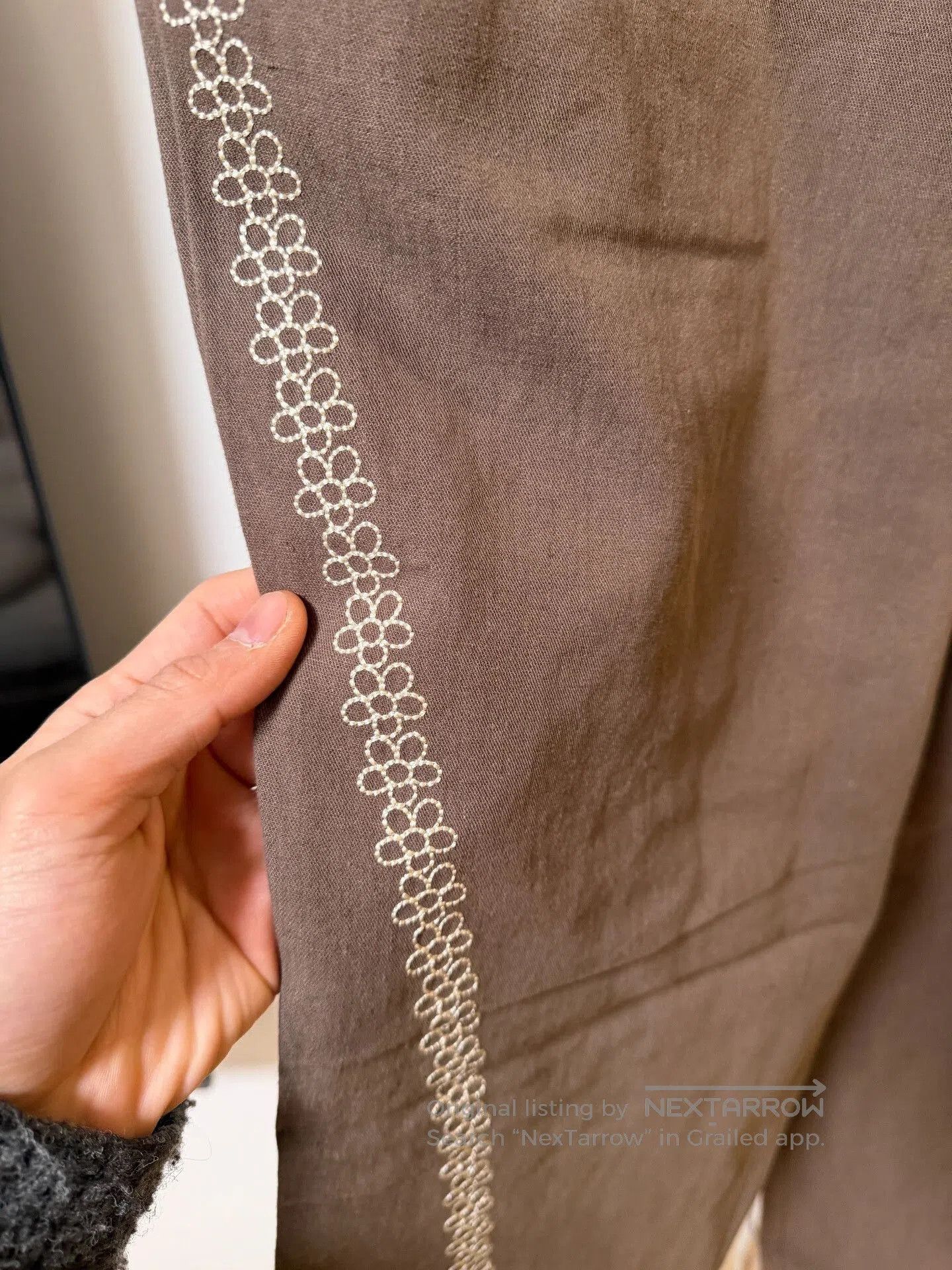 Purdey Embroidered Floral Linen Straight Men's Pants. Size US 36 / EU 52 - 4 Thumbnail
