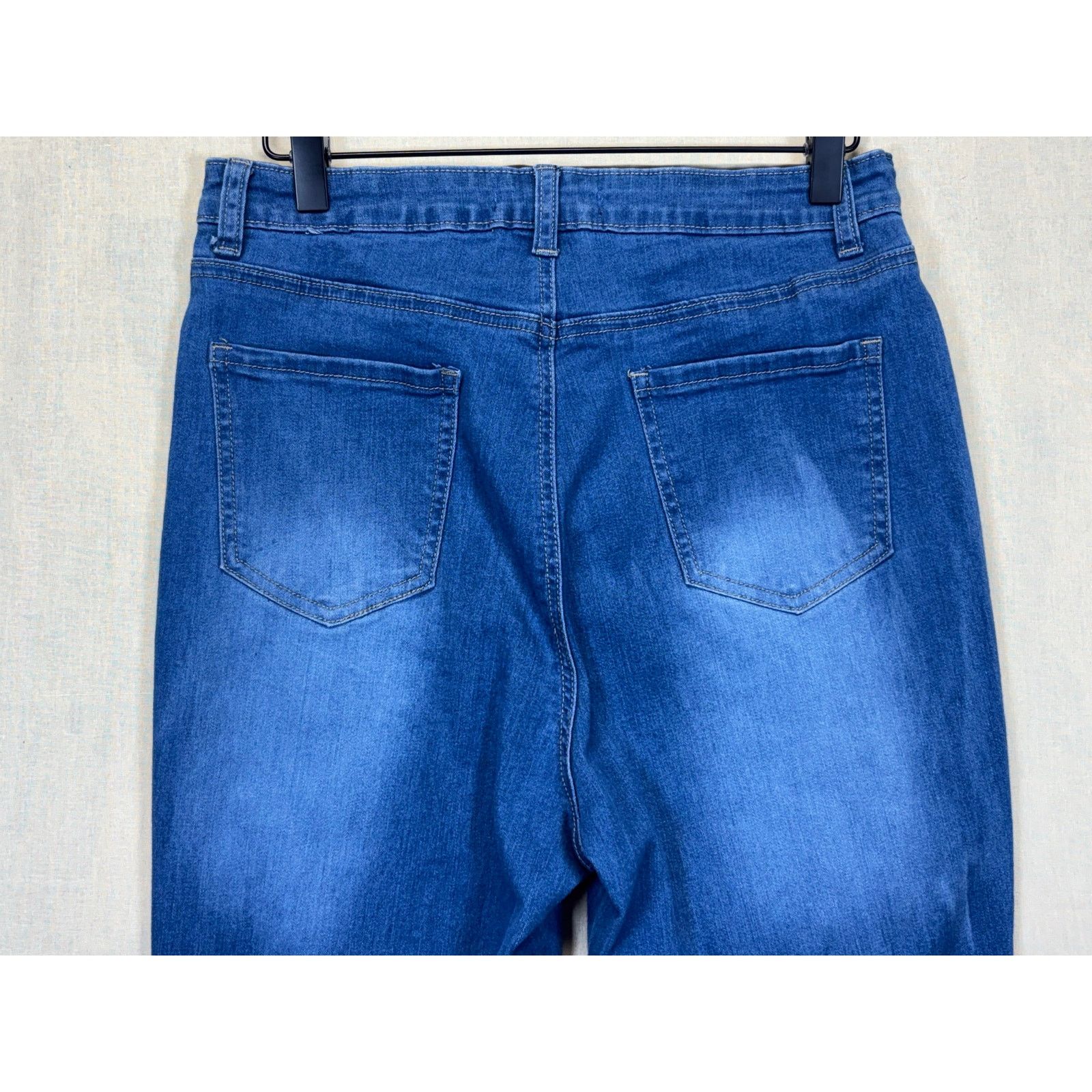 The Unbranded Brand JC & JQ Blue Denim Bell Bottom Jeans Women’s XL Flare Size 29" - 10 Thumbnail