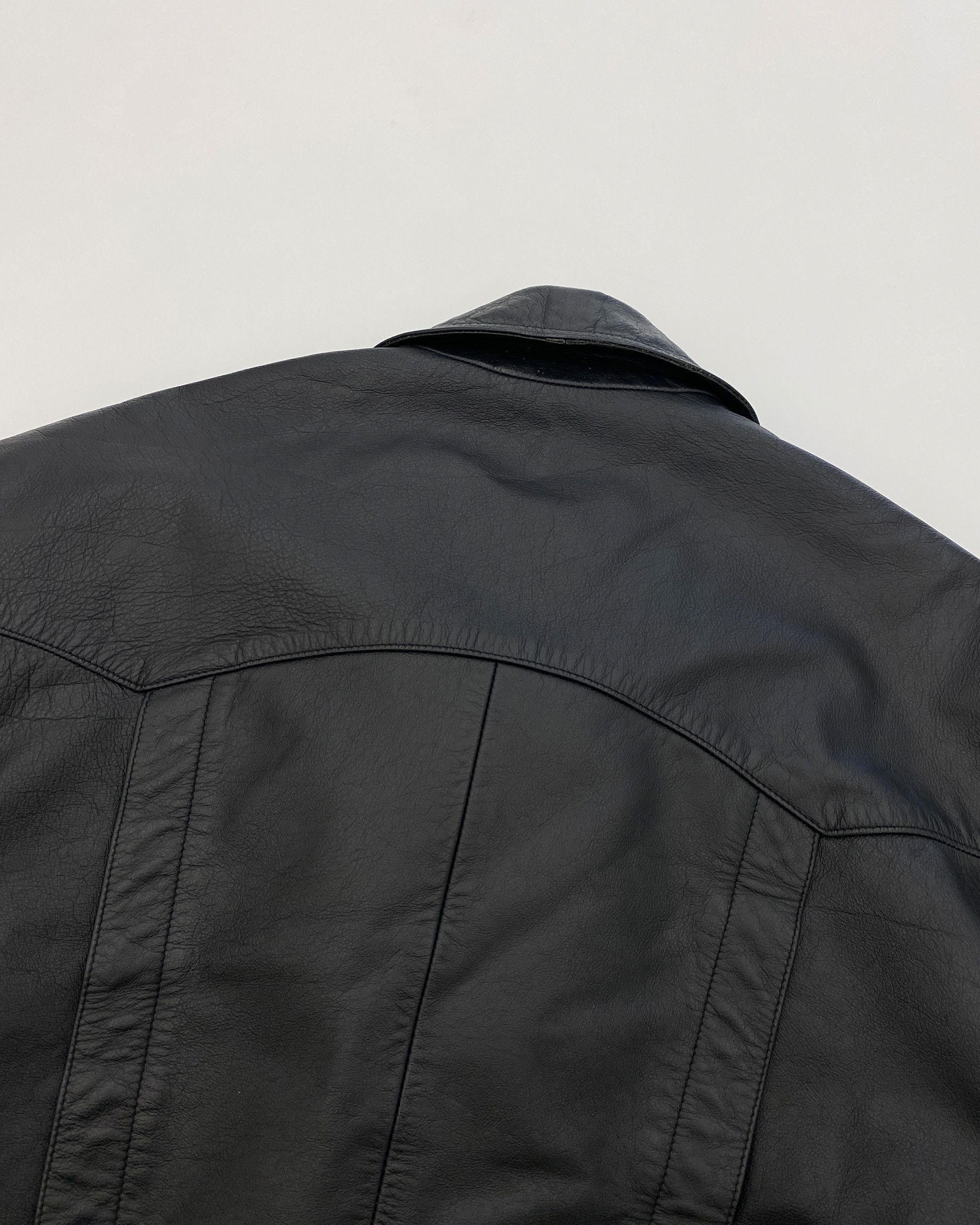 Vintage 1999 1990s Polizei Riri Zip Cowhide Leatherjacket Size US L / EU 52-54 / 3 - 14 Thumbnail