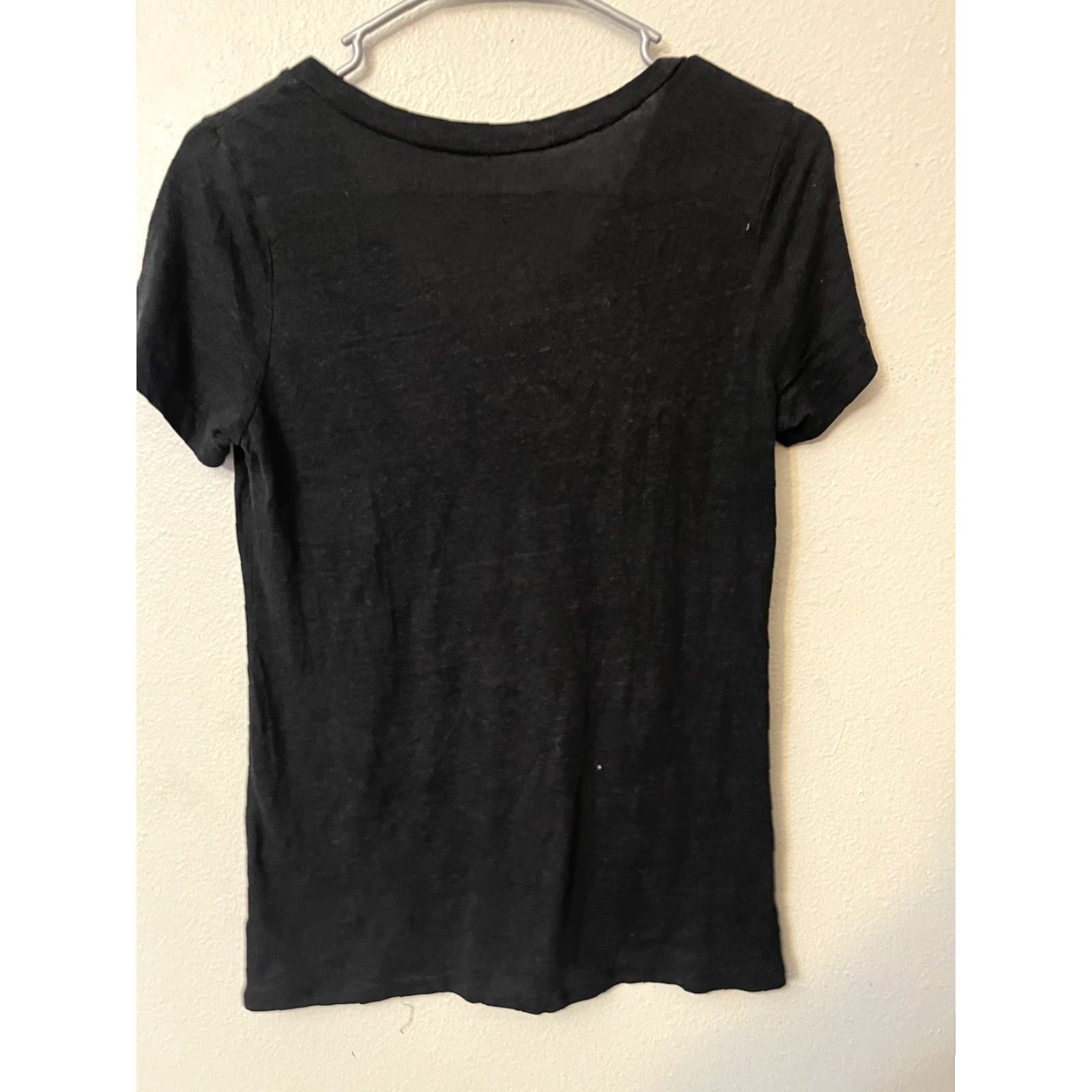 Old Navy Old Navy T-Shirt Short Sleeve V-Neck Black 100% Cotton Slim Regular Women S Small Vintage No N/A Size S / US 4 / IT 40 - 2 Thumbnail