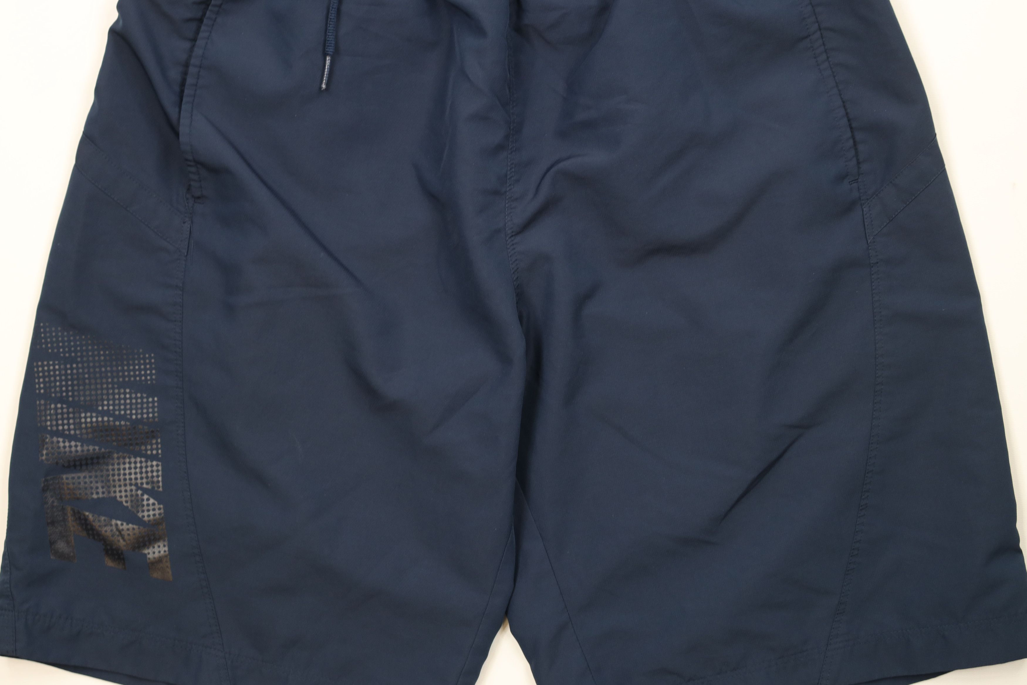 Nike × Vintage Vintage Y2K Nike Block Letter Above Knee Shorts Navy Blue Size US 32 / EU 48 - 3 Thumbnail