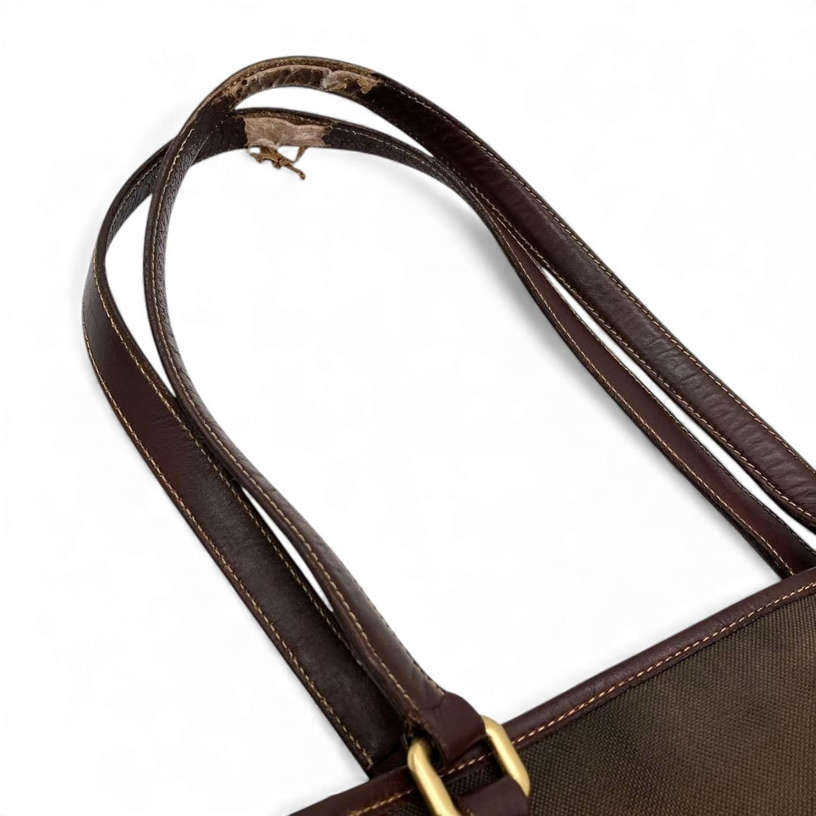 Prada Prada - Brown Canvas Leather Tote Bag Size ONE SIZE - 7 Thumbnail