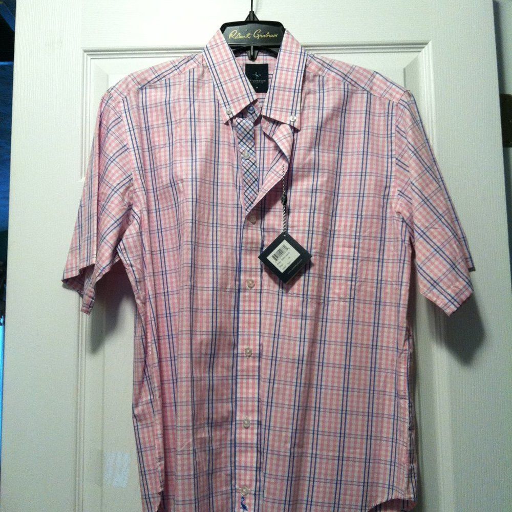 Tailorbyrd TAILORBYRD MENS NEW PINK 100%COTTON CASUAL SHIRT SIZE: M Size US M / EU 48-50 / 2 - 1 Thumbnail