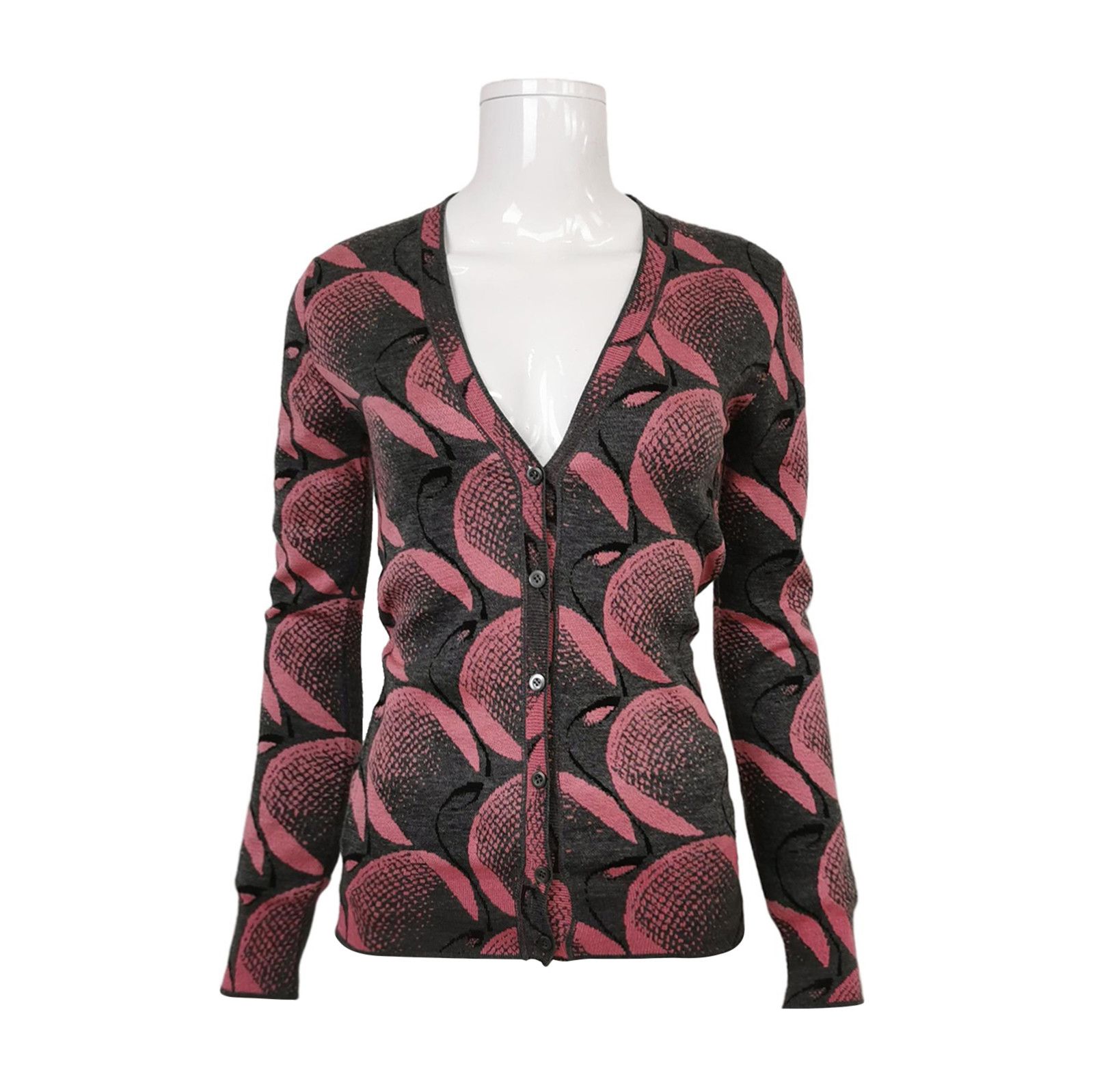 Prada Prada Color-Blocked V-Neck Knit Sweater 0089 Size XXS / US 00 / IT 34 - 1 Thumbnail