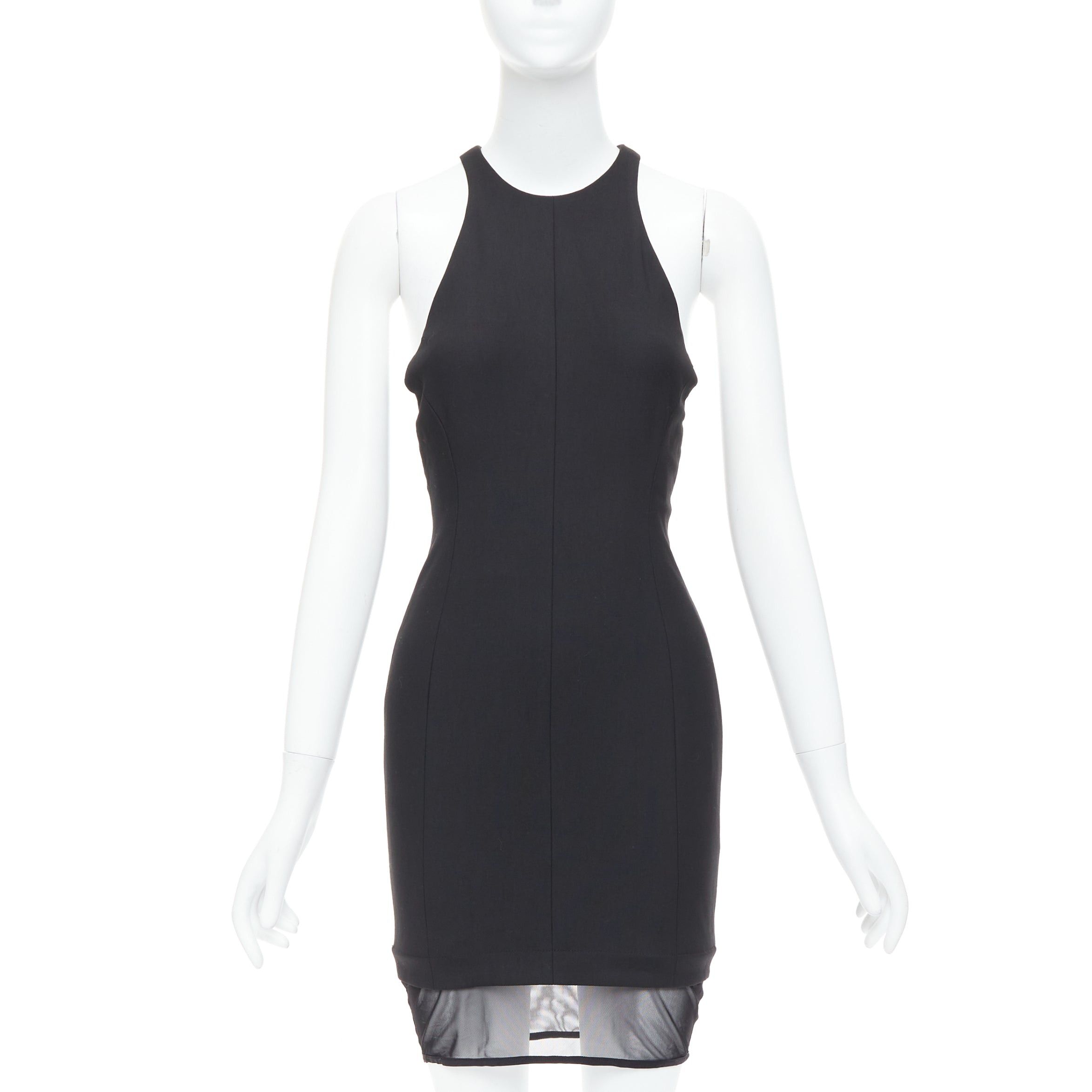 Elizabeth and James ELIZABETH AND JAMES Parker black sheer hem racer top mini dress US2 S Size S / US 4 / IT 40 - 1 Thumbnail