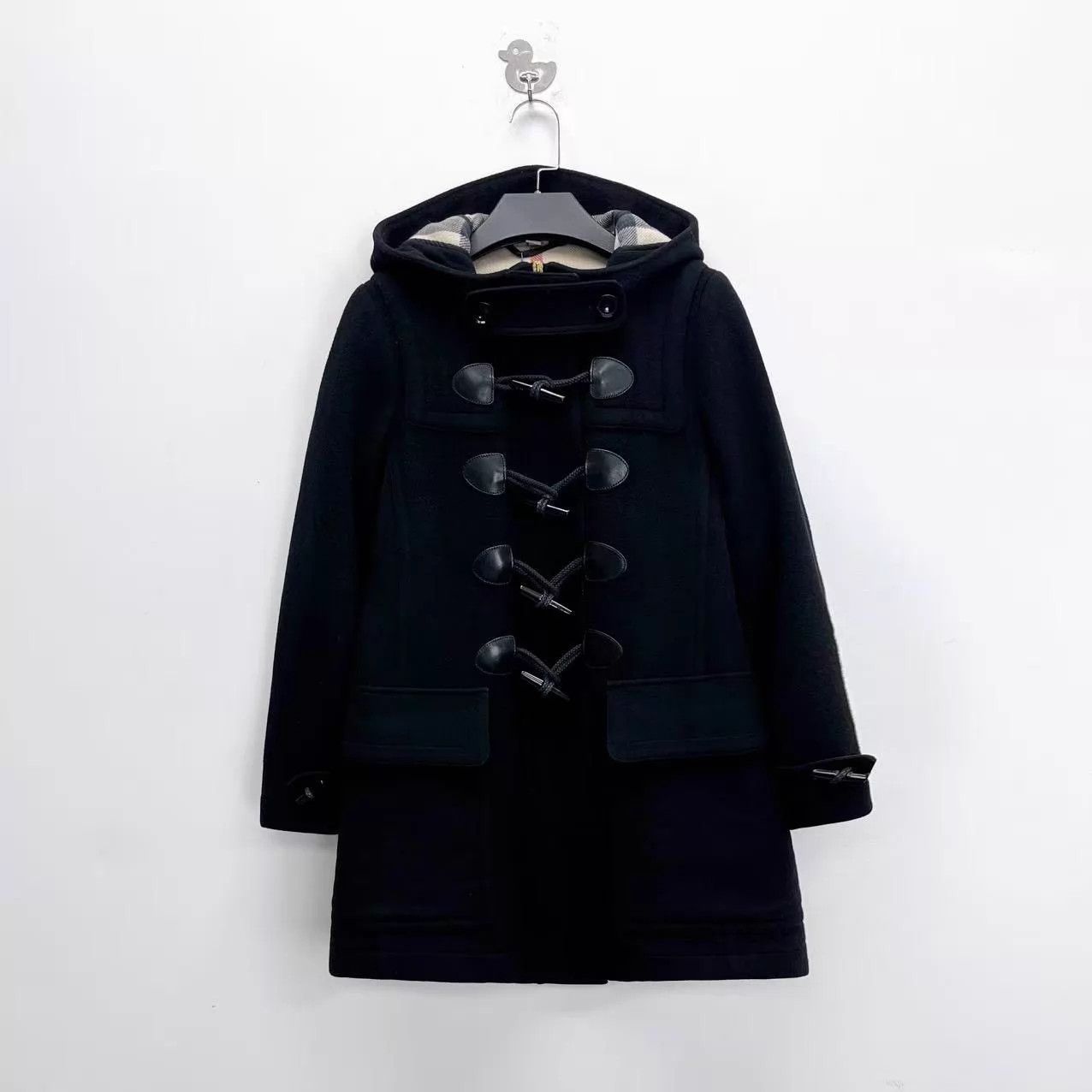 Burberry Burberry Black Hooded UK4 Horn Buttons Check Lined Size XS / US 0-2 / IT 36-38 - 1 Thumbnail
