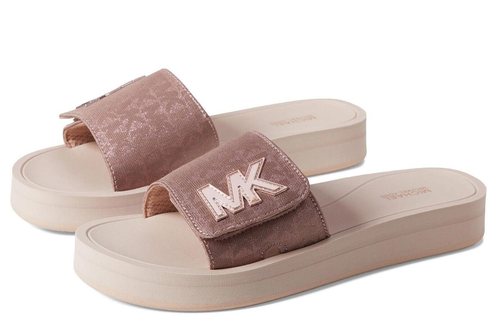Michael Kors Michael Kors Women Platform Slide Metallic Jacquard 8 M NEW Size US 8 / IT 38 - 1 Thumbnail