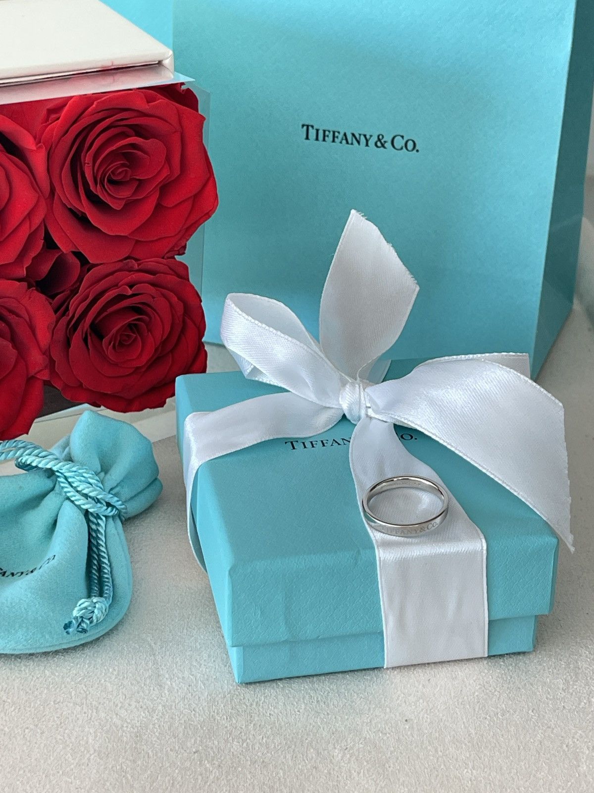 Tiffany & Co. ️ Tiffany & Co. Flat Band Ring in Platinum 6.75 NEW $1500 Size ONE SIZE - 13 Thumbnail