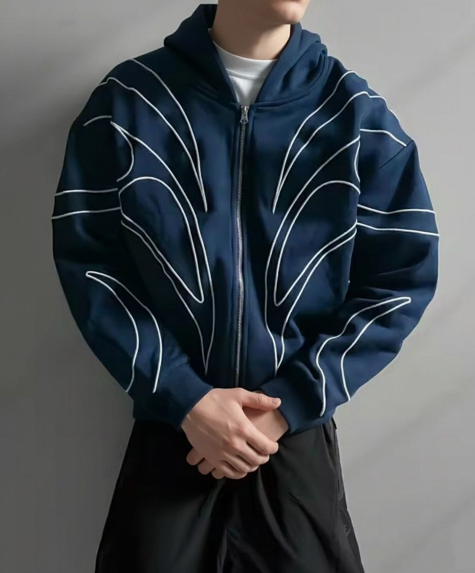 Other High Street Fashion Stripe Embroidery Double Zipper Hoodies Size US M / EU 48-50 / 2 - 3 Thumbnail