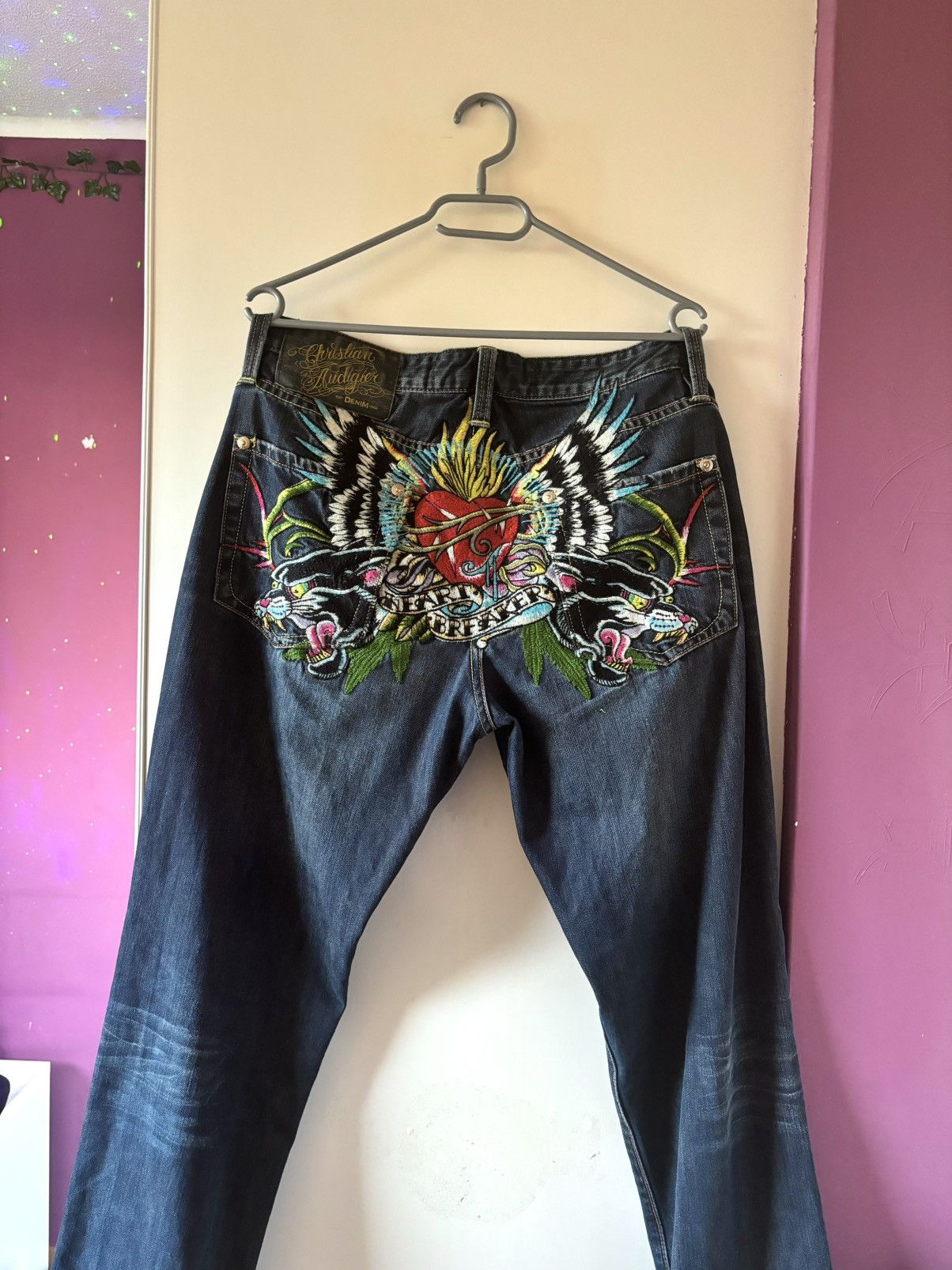 Christian Audigier × Ed Hardy Ed hardy christian audigier baggy jeans pants Size US 31 - 1 Thumbnail