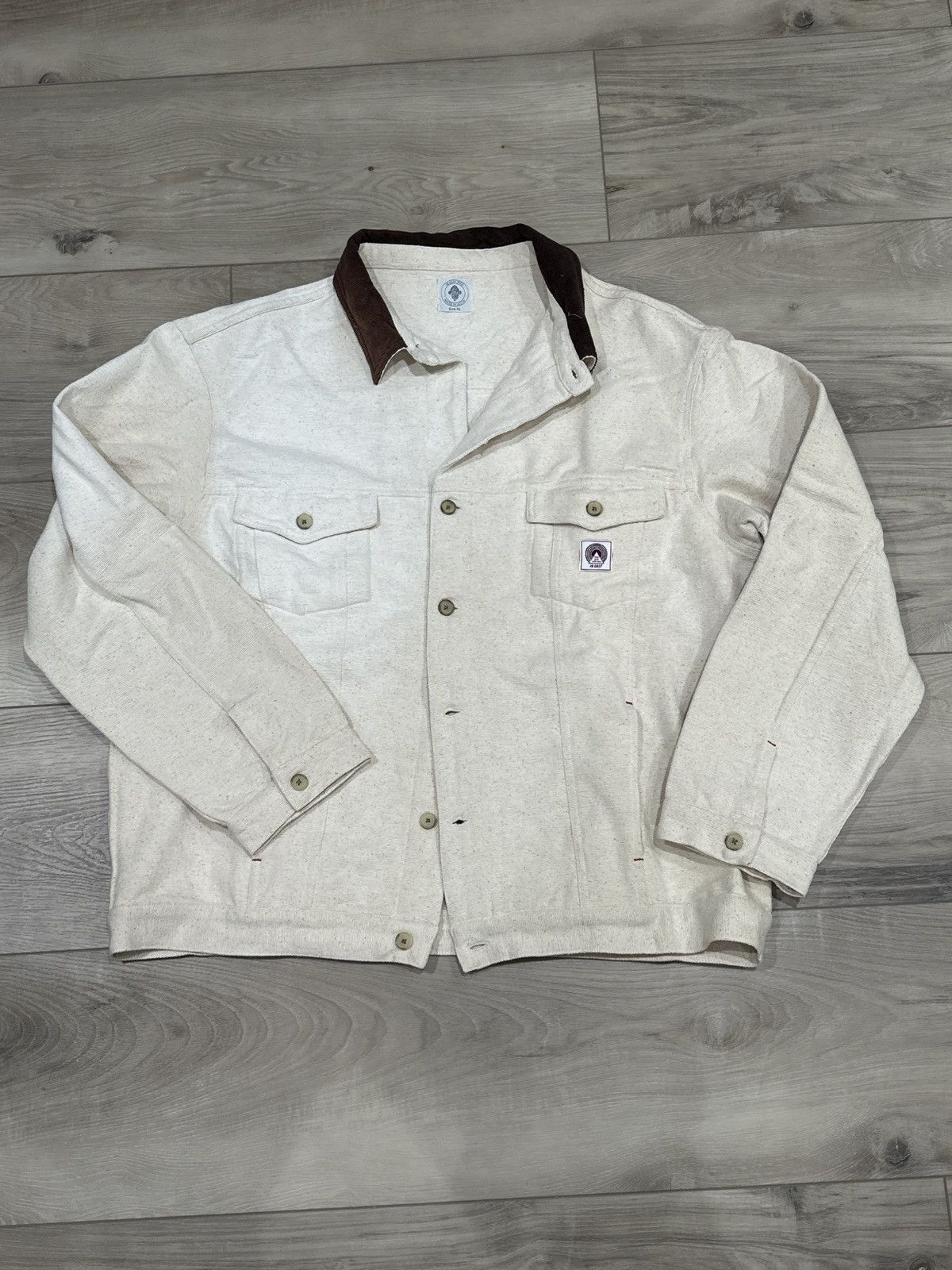 18 East 18 East Apamaan Trucker Jacket- Undyed Khadi Size US XL / EU 56 / 4 - 1 Thumbnail