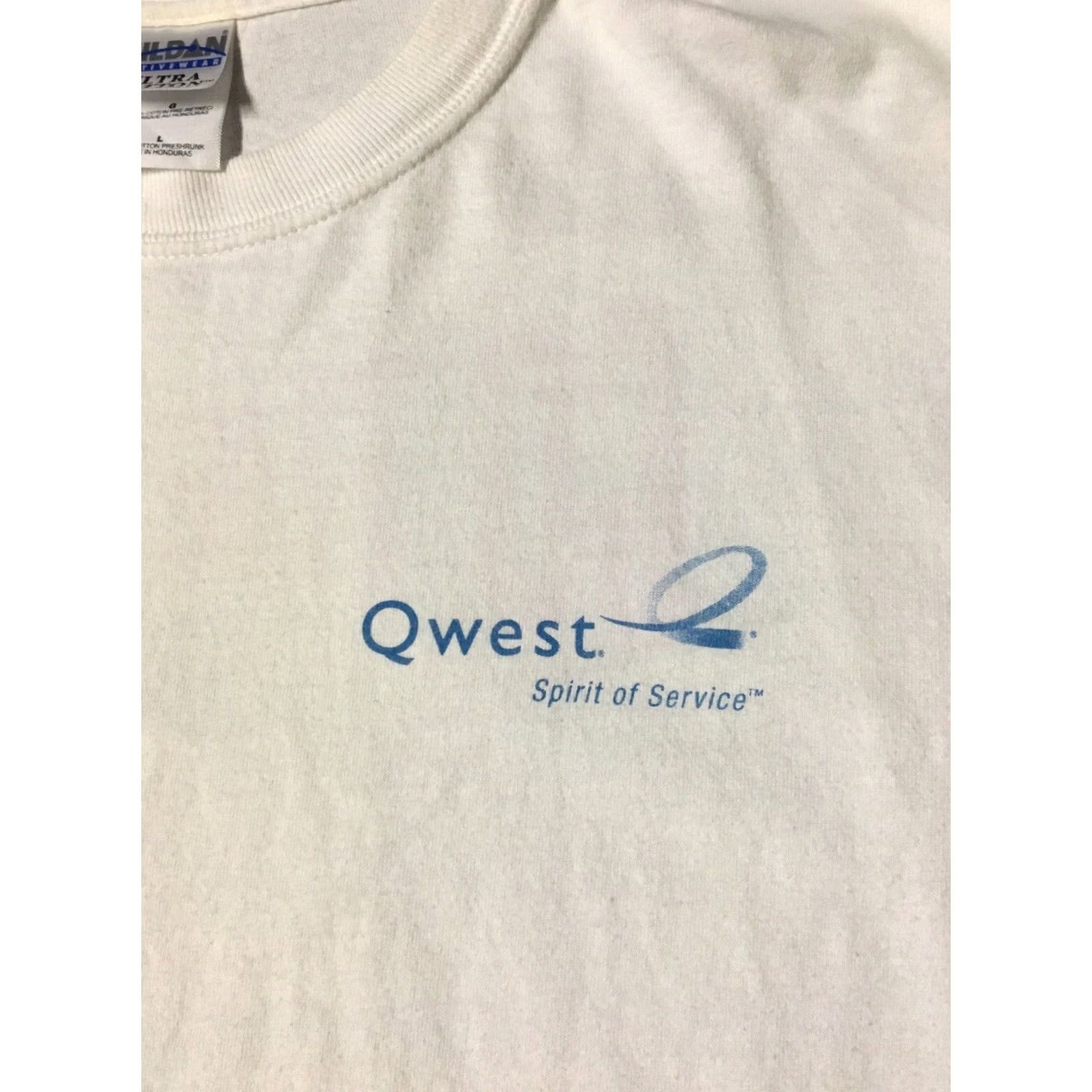 Apple VINTAGE Qwest Go The Extreme Sales Rep Shirt L White Cotton Mens T-Shirt 90s Grunge Telephone Apple Retro Size US L / EU 52-54 / 3 - 4 Thumbnail